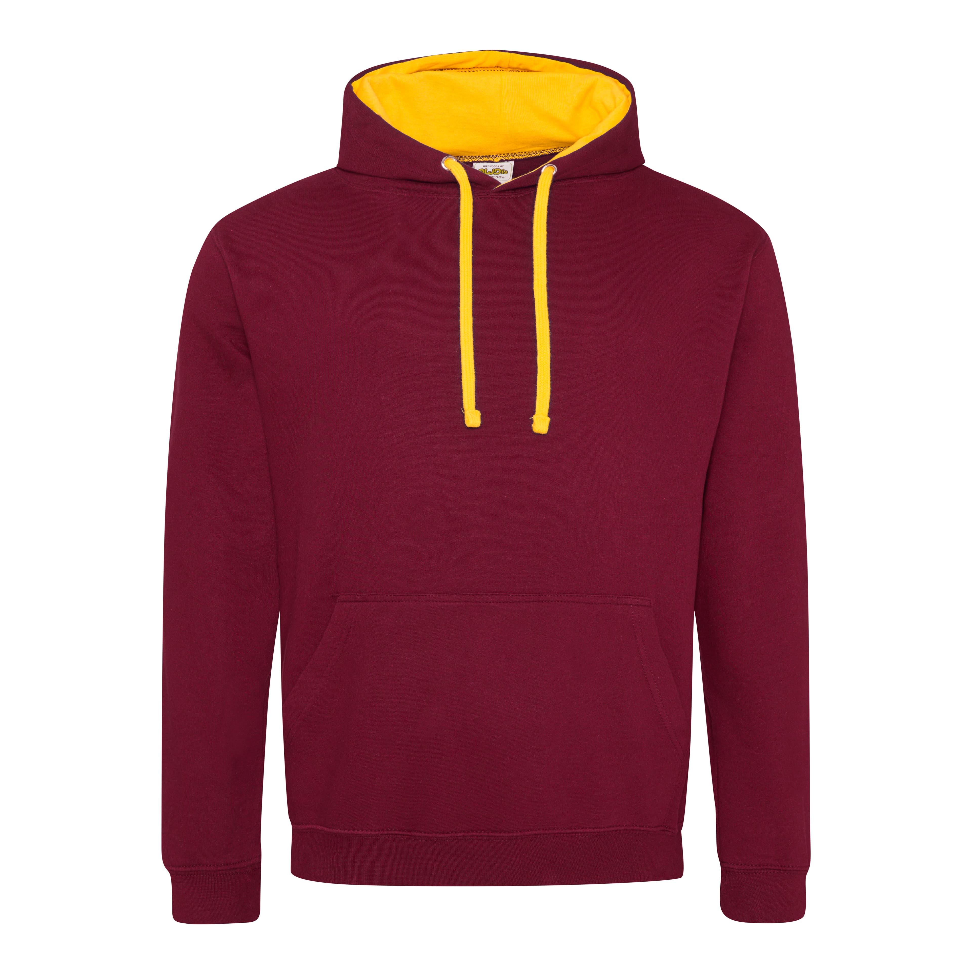 A4 Varsity Contrast Hoodie - BURGUNDY/GOLD - front