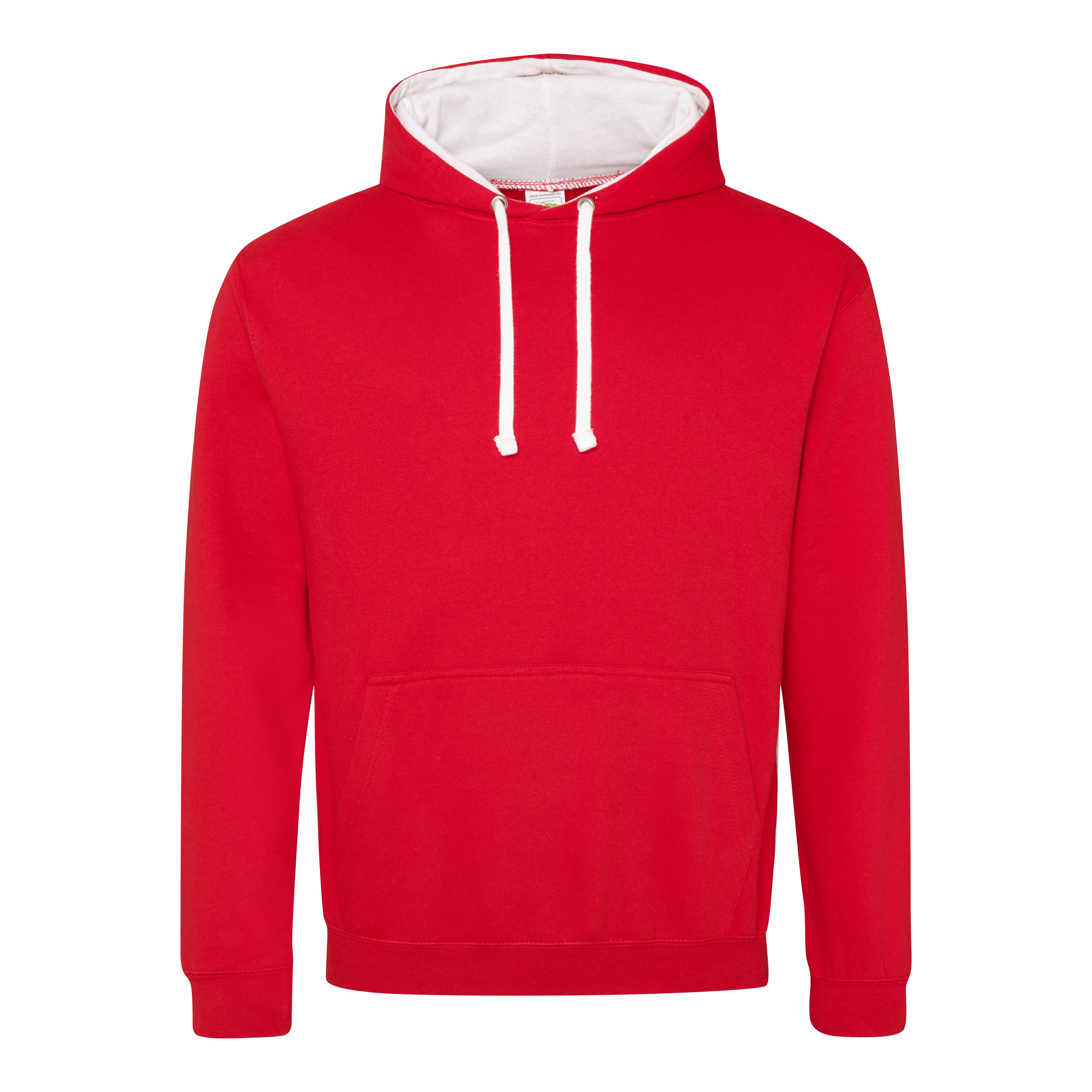 A4 Varsity Contrast Hoodie - FIRE RED/ ARCTIC WHITE - front