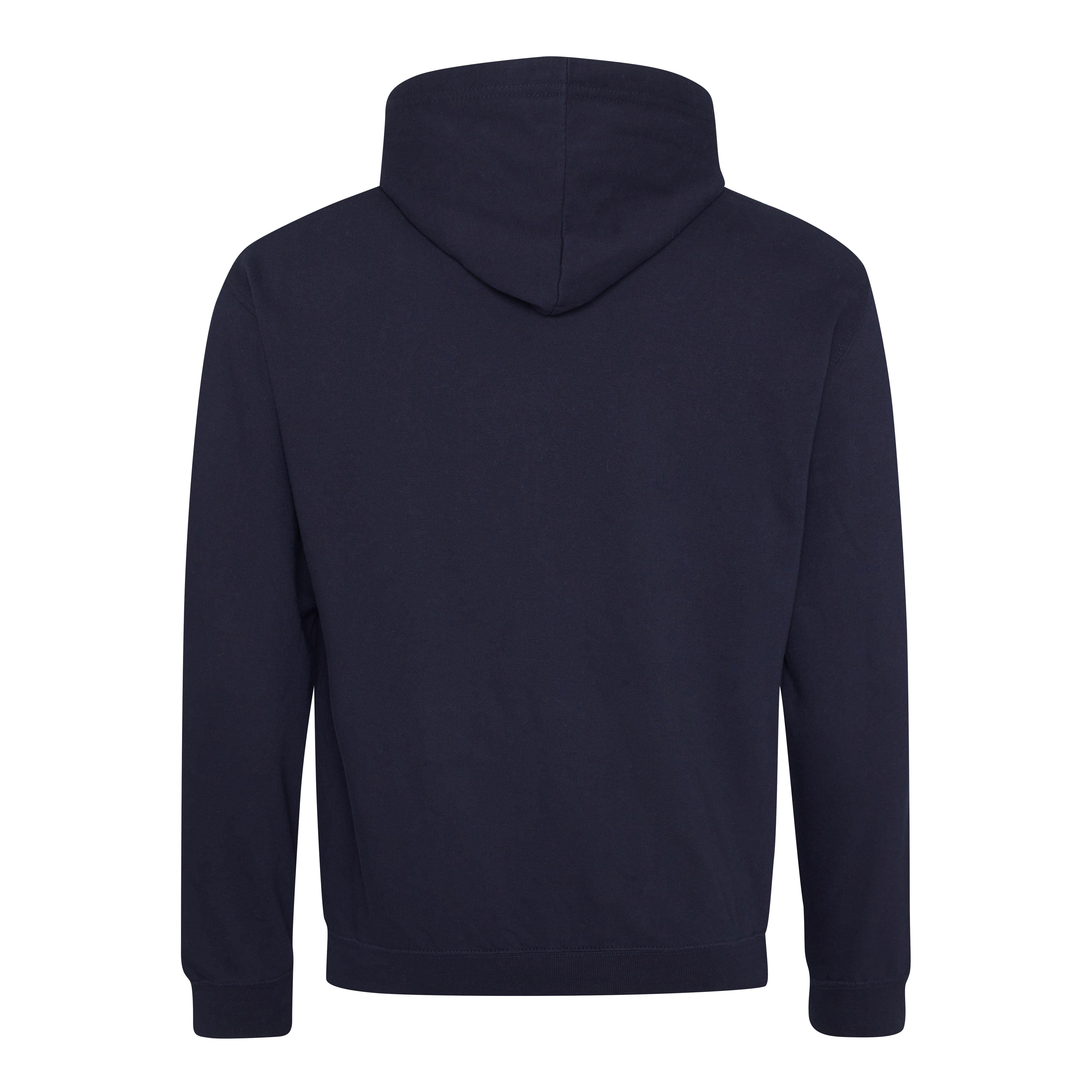A4 Varsity Contrast Hoodie - FRENCH NAVY/ FIRE RED - back