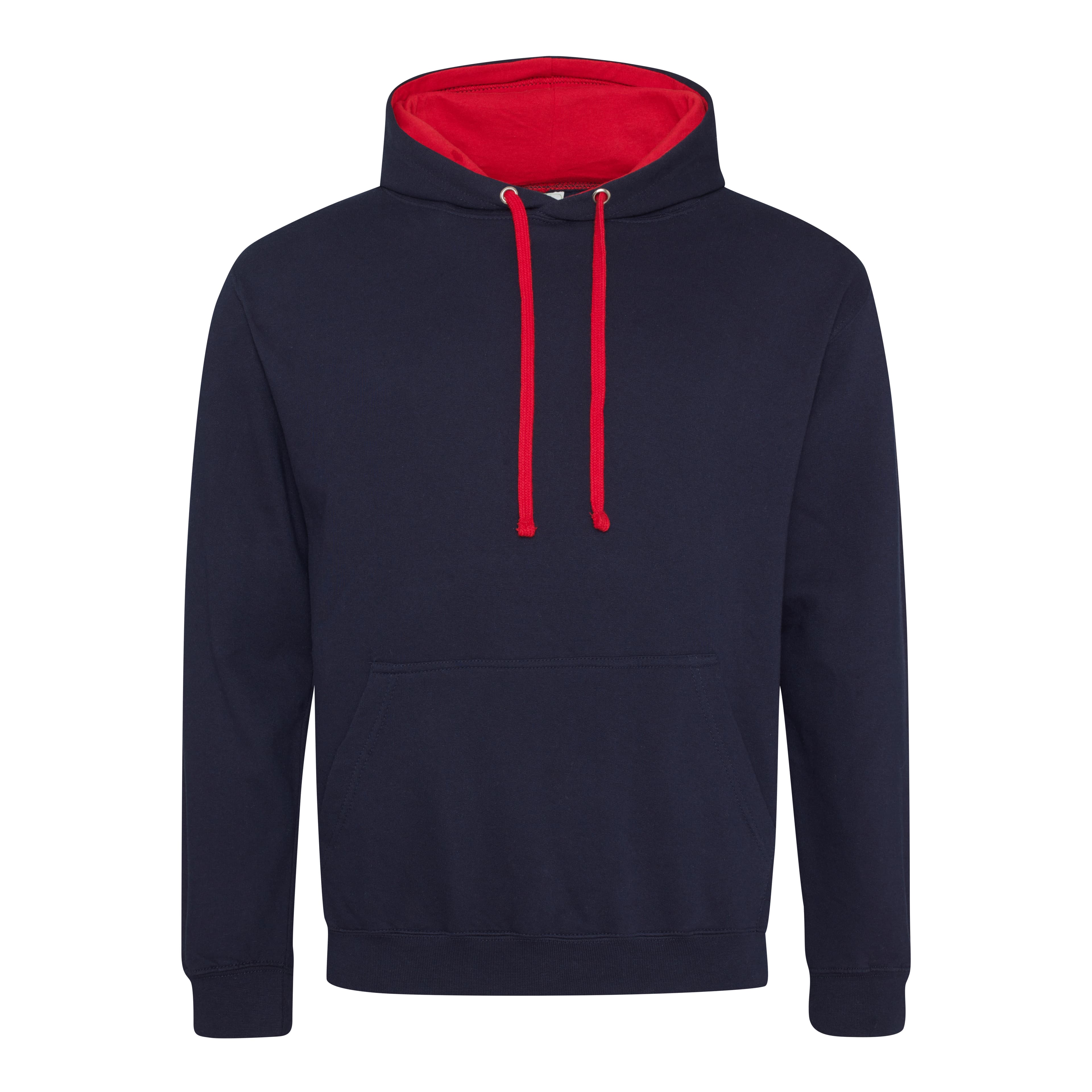 A4 Varsity Contrast Hoodie - FRENCH NAVY/ FIRE RED - front