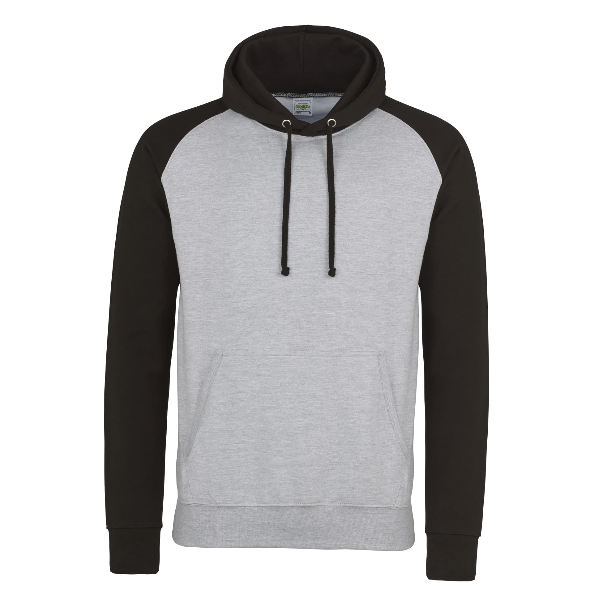A4 Baseball Hoodie - HEATHER GREY/JET BLACK - front