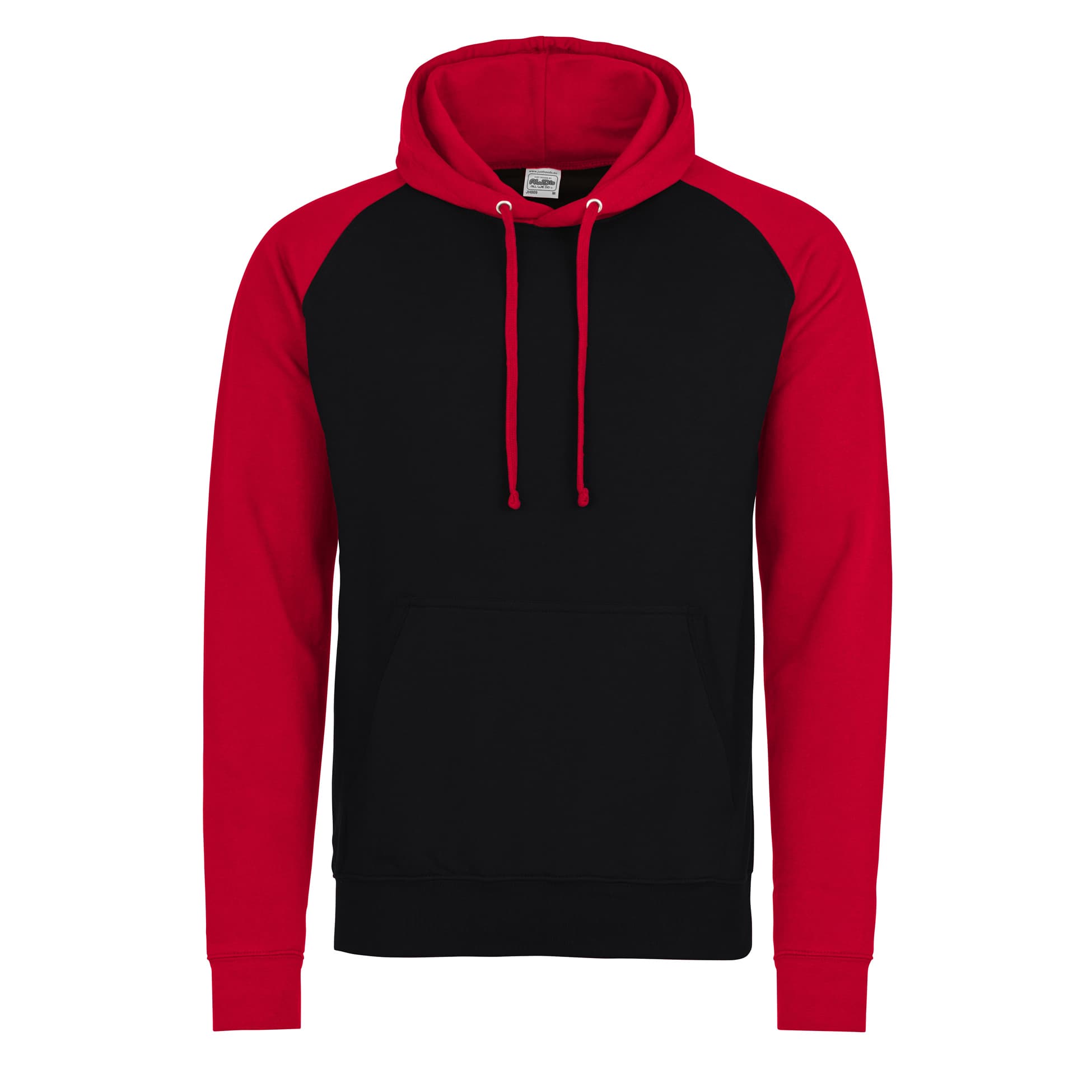 A4 Baseball Hoodie - JET BLACK/FIRE RED - front