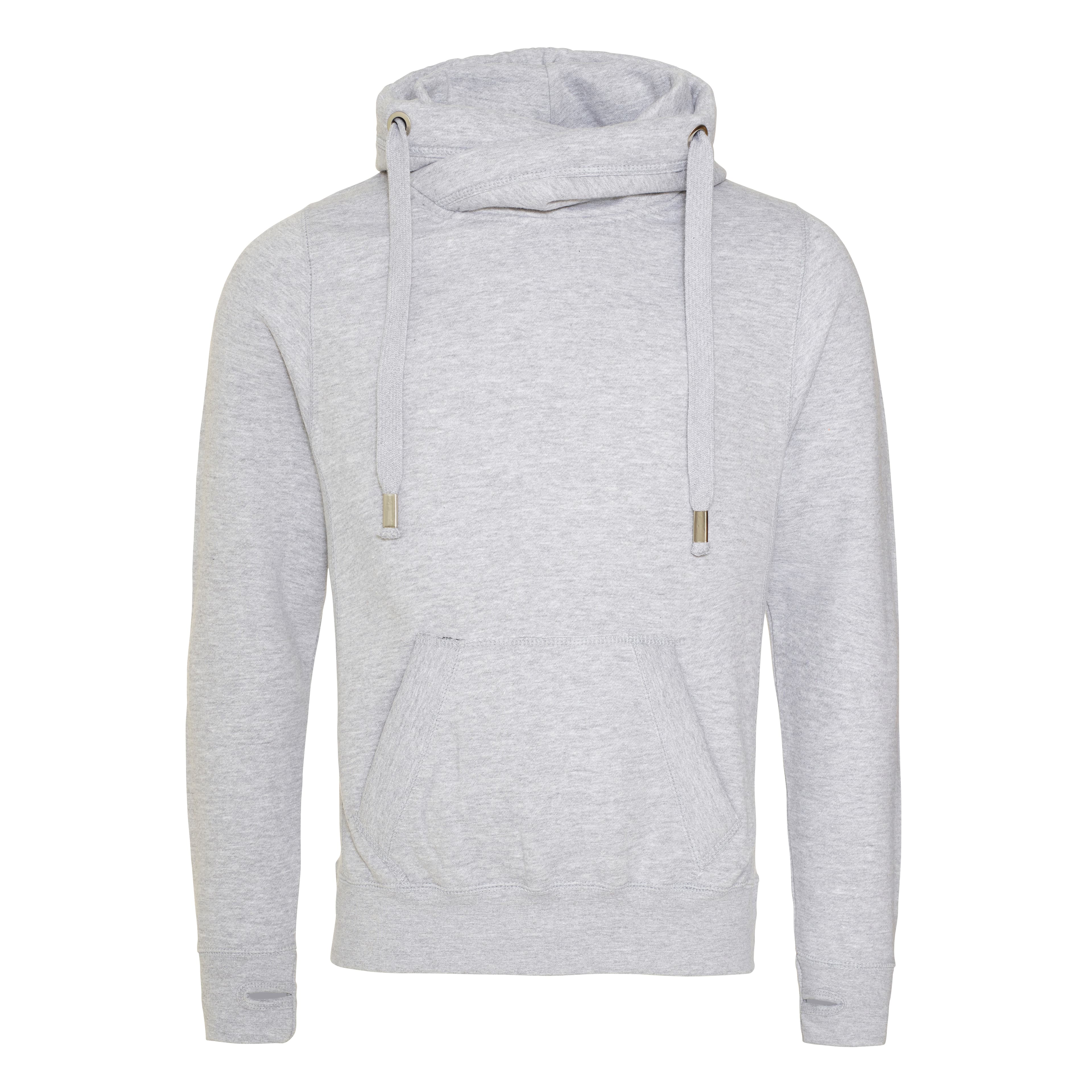 A4 Cross Neck Hoodie - HEATHER GREY - front