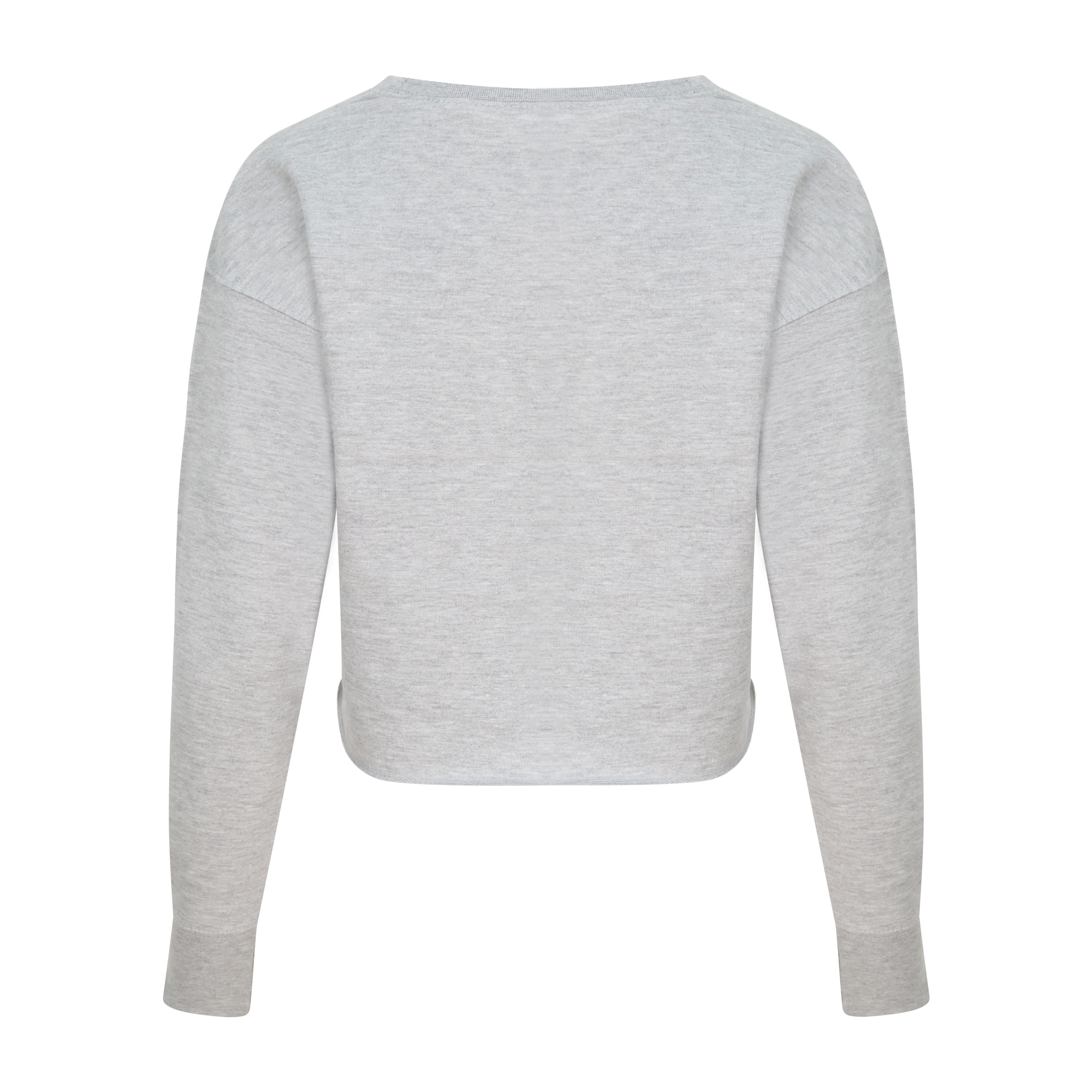 A4 Women's Cropped Sweat - HEATHER GREY - back