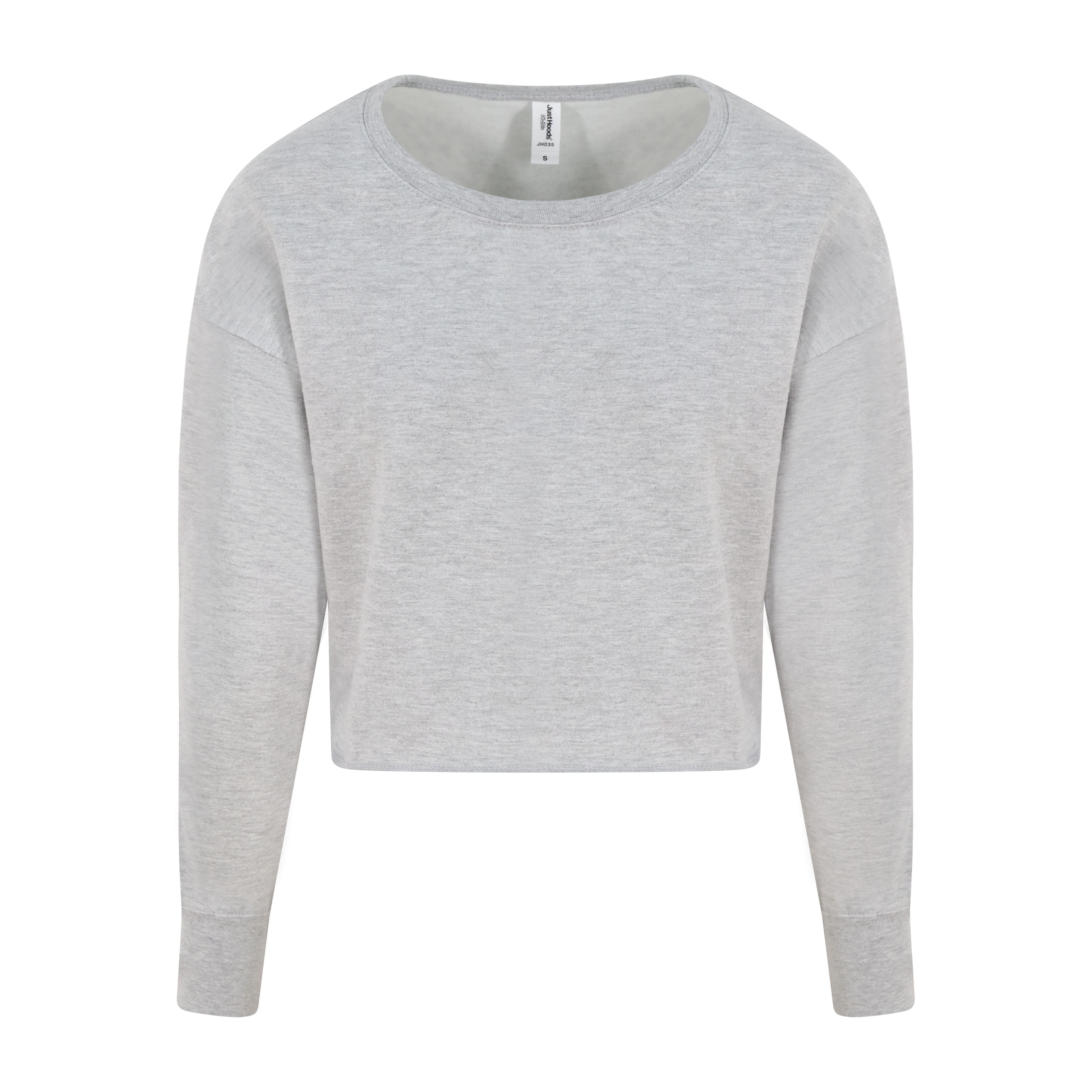A4 Women's Cropped Sweat - HEATHER GREY - front