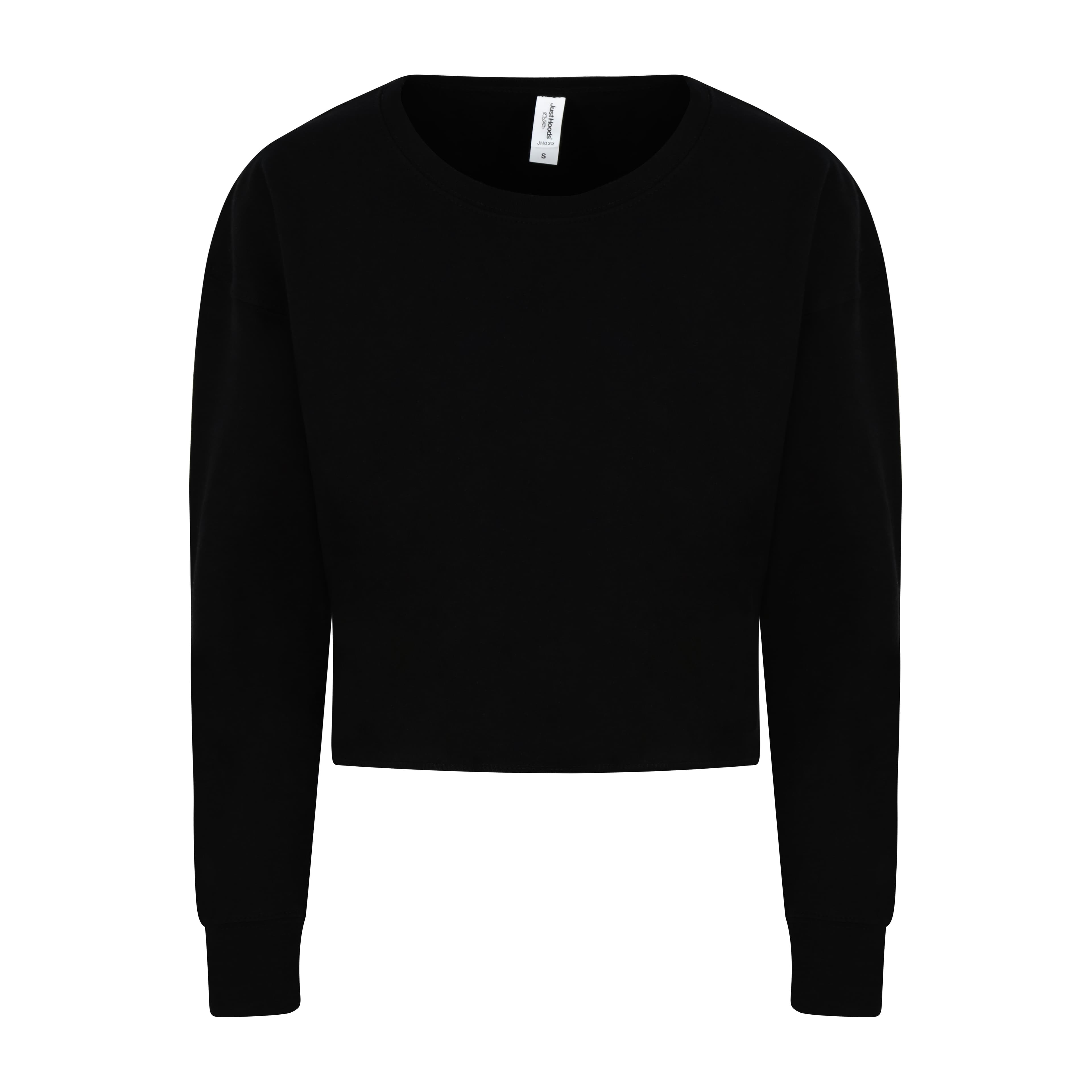 A4 Women's Cropped Sweat - JET BLACK - front
