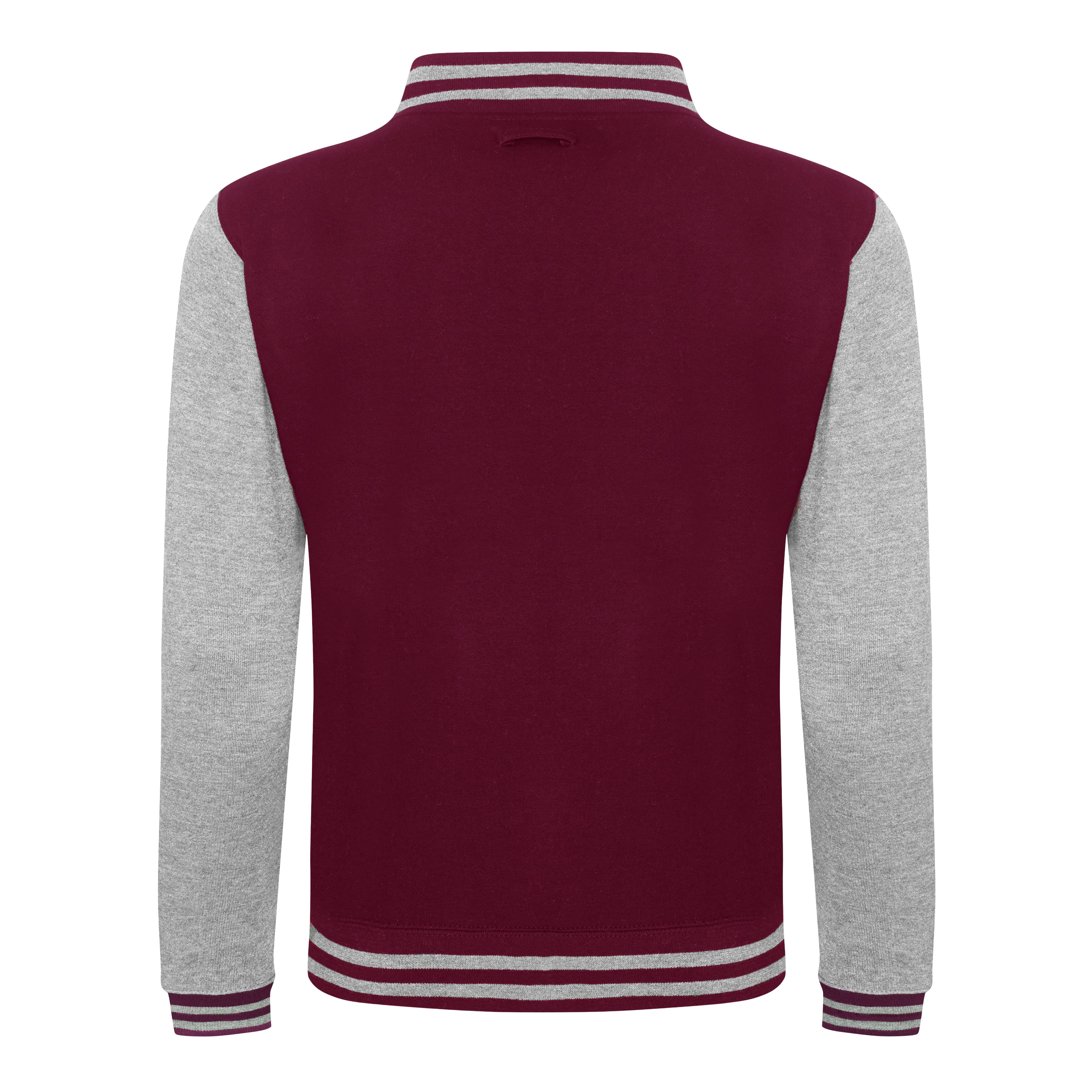 A4 Letterman Jacket - BURGUNDY/ HEATHER GREY - back