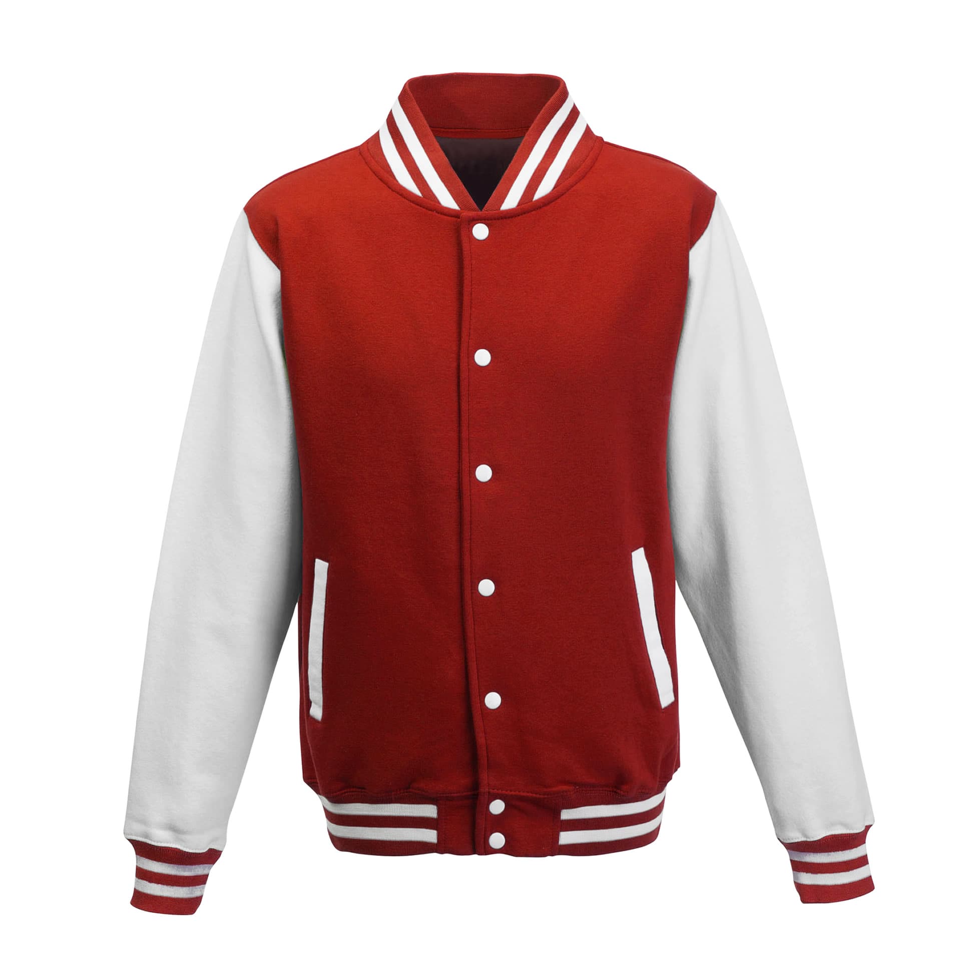 A4 Youth Letterman Jacket - FIRE RED/ HEATHER GREY - front