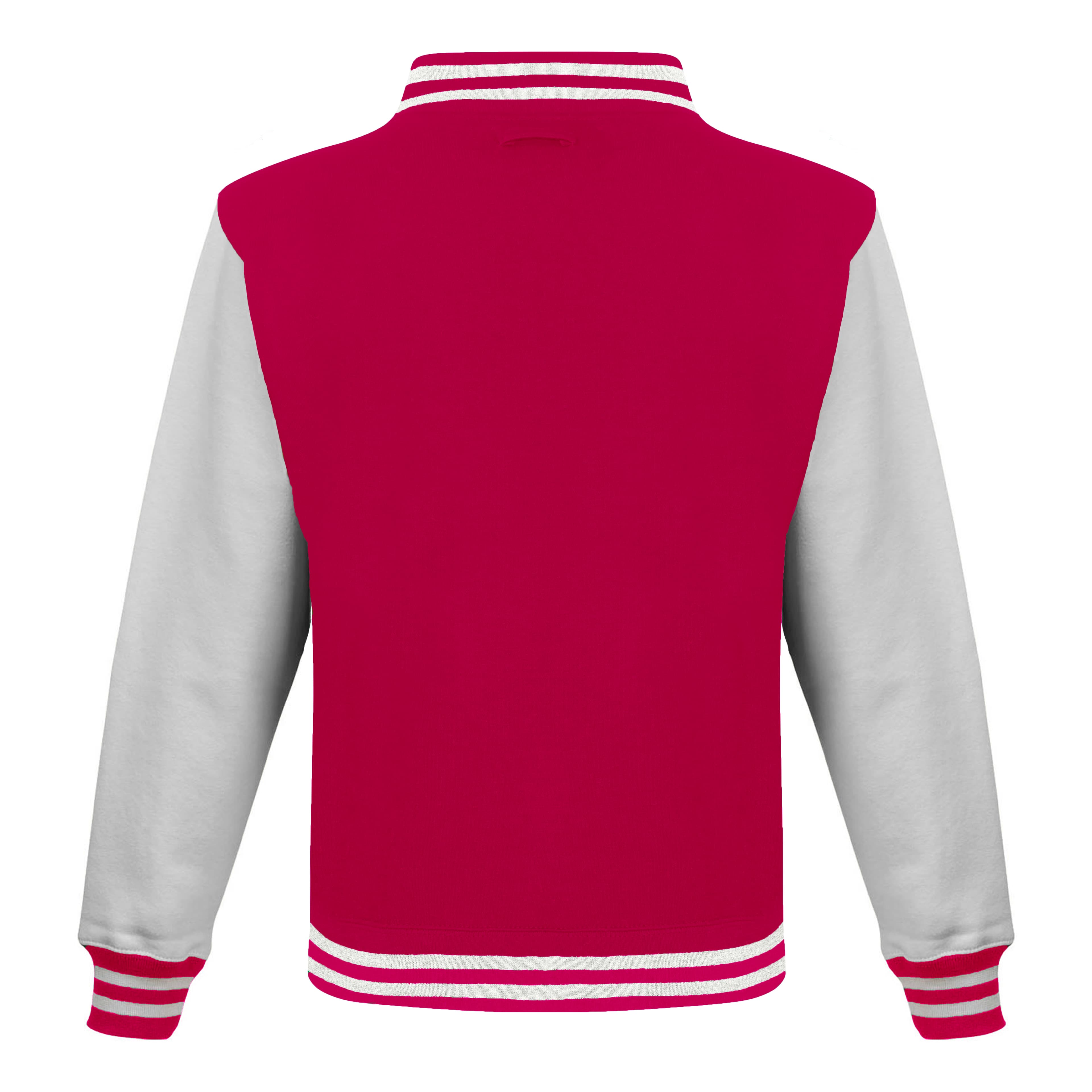 A4 Letterman Jacket - HOT PINK/ HEATHER GREY - back