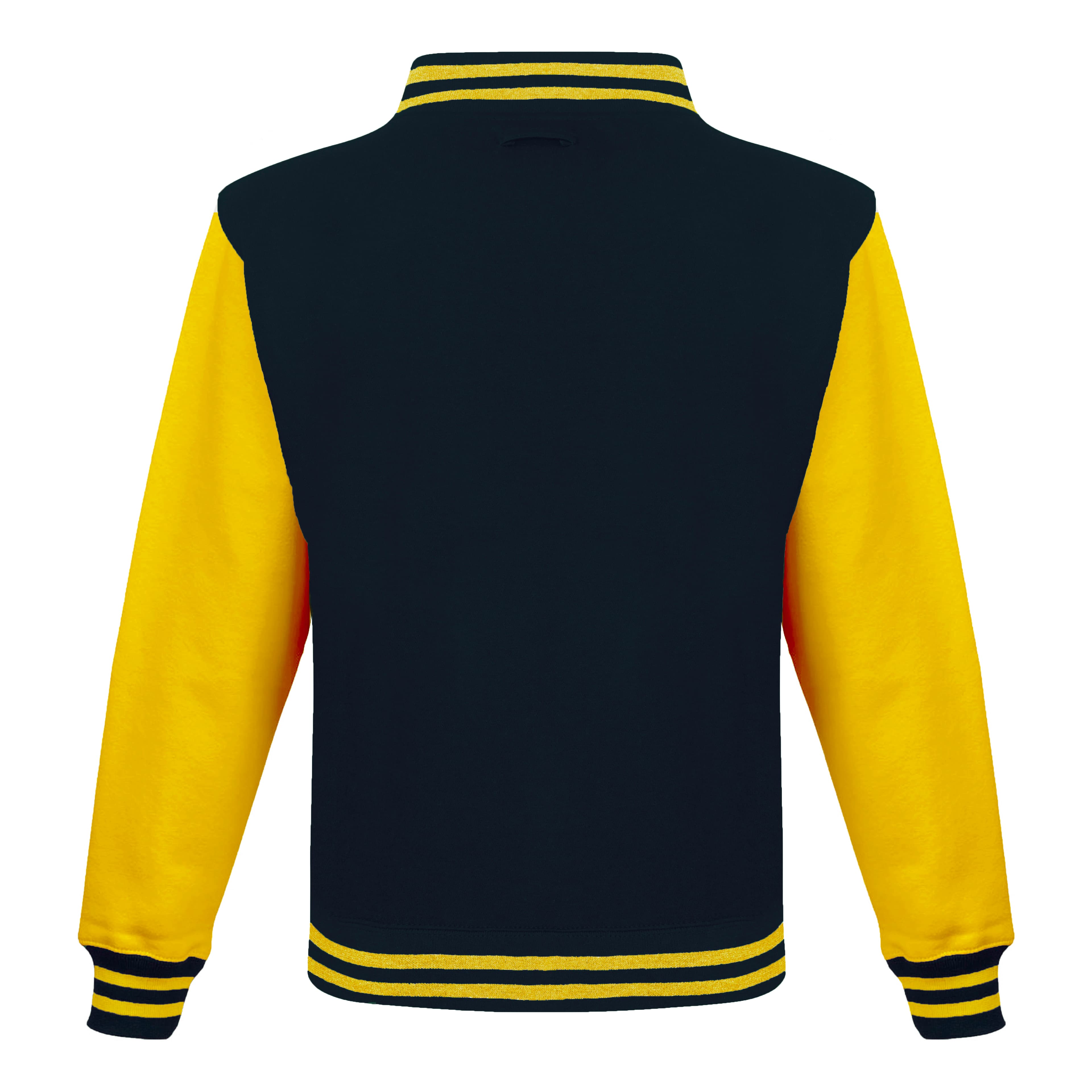 A4 Letterman Jacket - JET BLACK/ SUN YELLOW - back