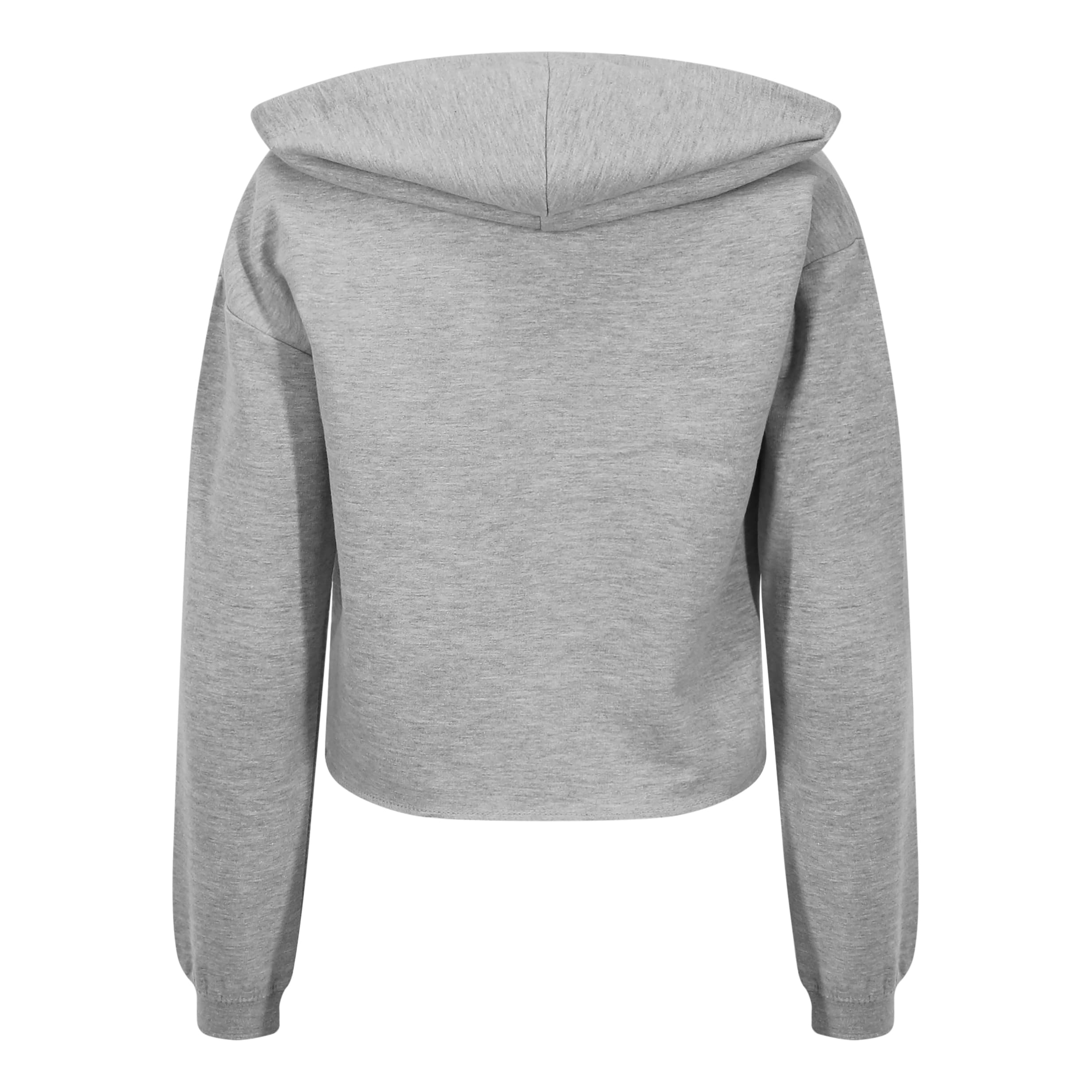 A4 Women's Cropped Hoodie - HEATHER GREY - back