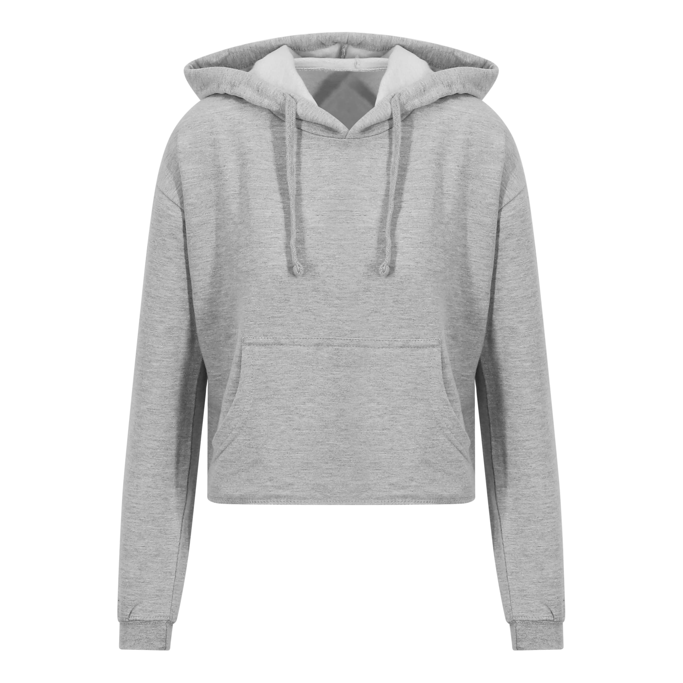 A4 Women's Cropped Hoodie - HEATHER GREY - front