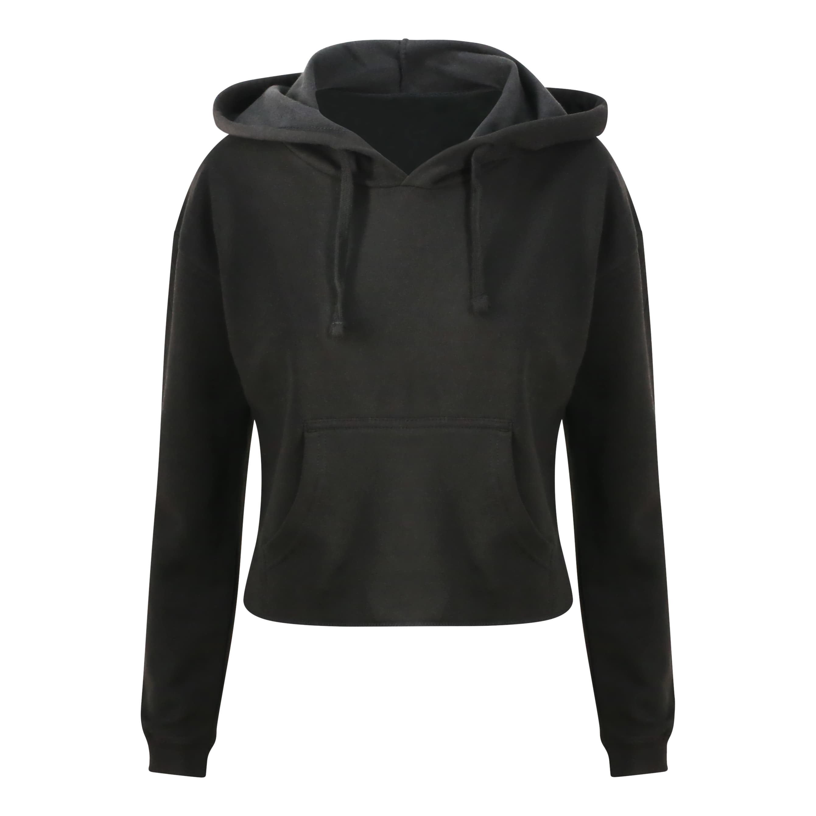 A4 Women's Cropped Hoodie - JET BLACK - front