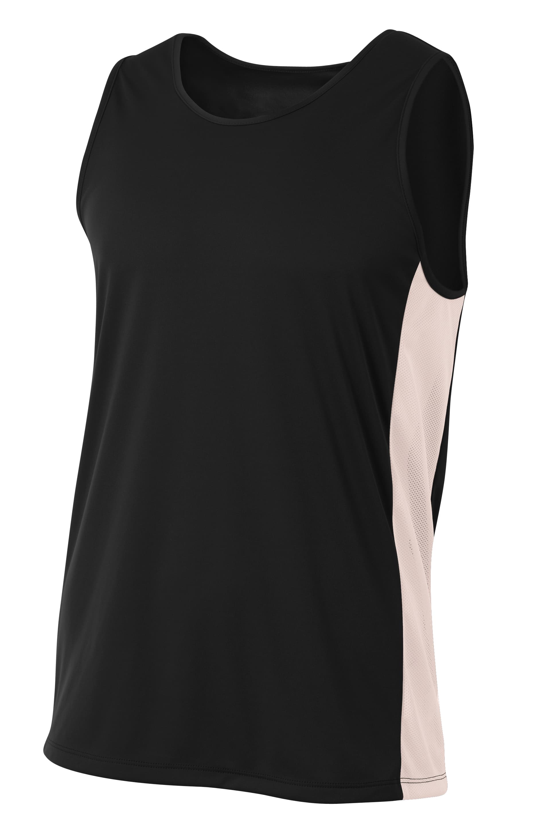 A4 Pacer Singlet - BLACK/WHITE - front