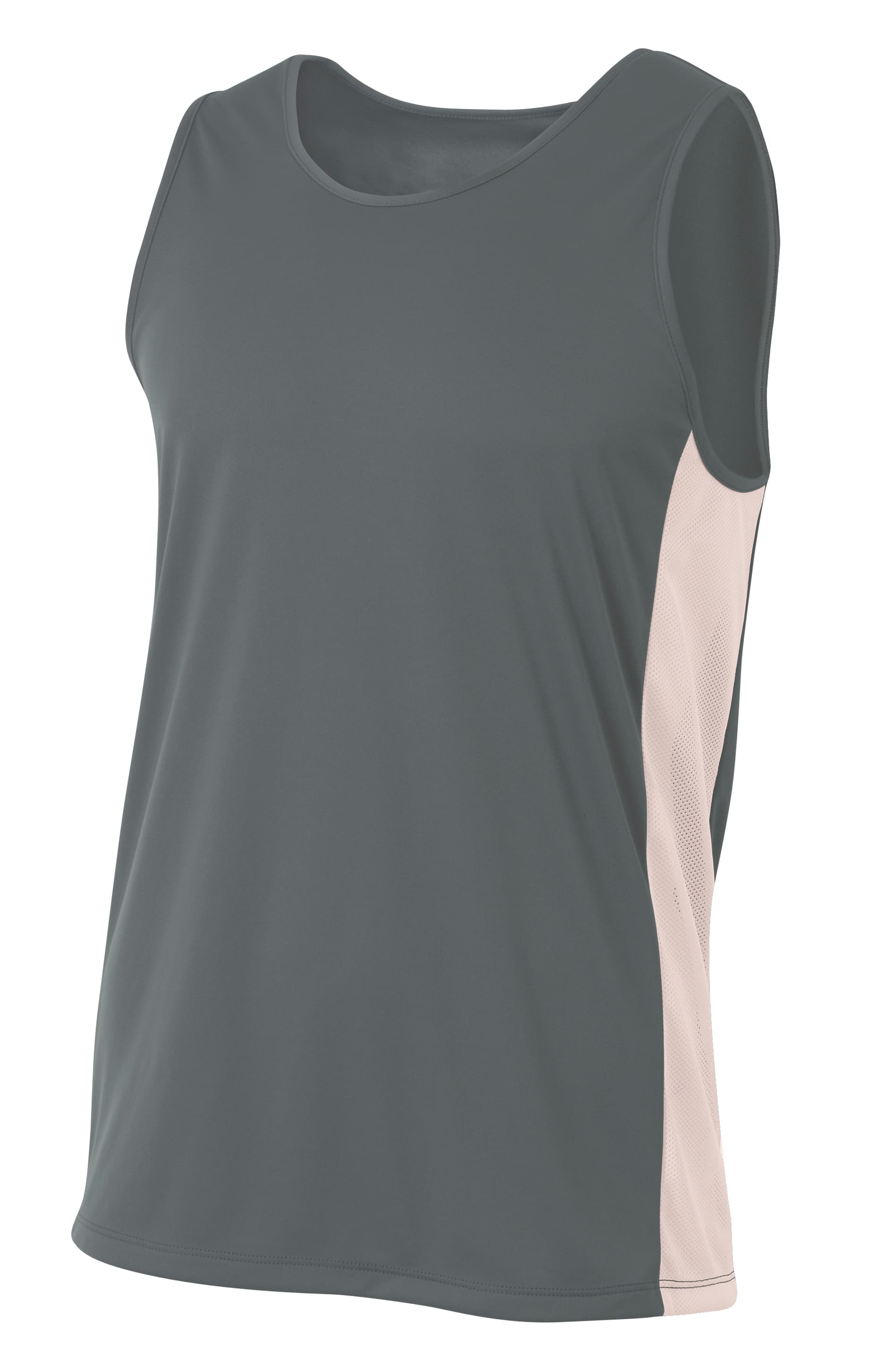 A4 Pacer Singlet - GRAPHITE/WHITE - front