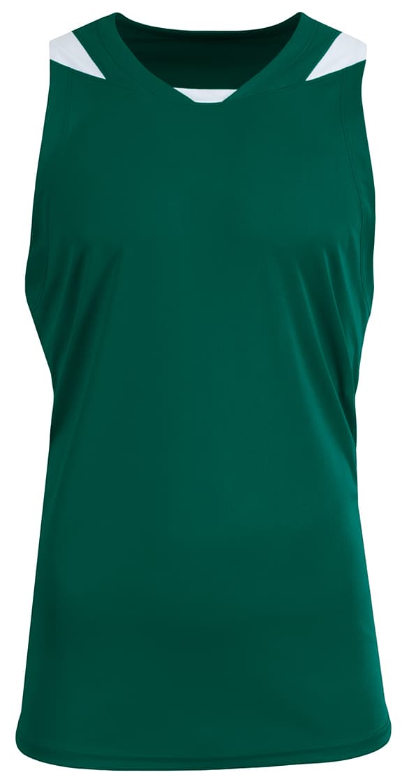 A4 Step Back Basketball Jersey - FOREST/WHITE - front
