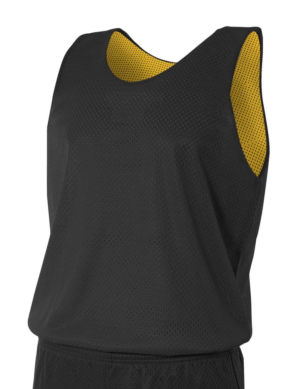 A4 Reversible Mesh Tank - BLACK/GOLD - front