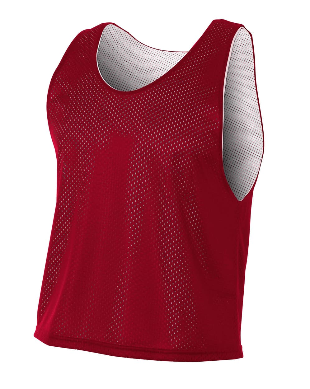A4 Lacrosse Reversible Practice Jersey - CARDINAL/WHITE - front