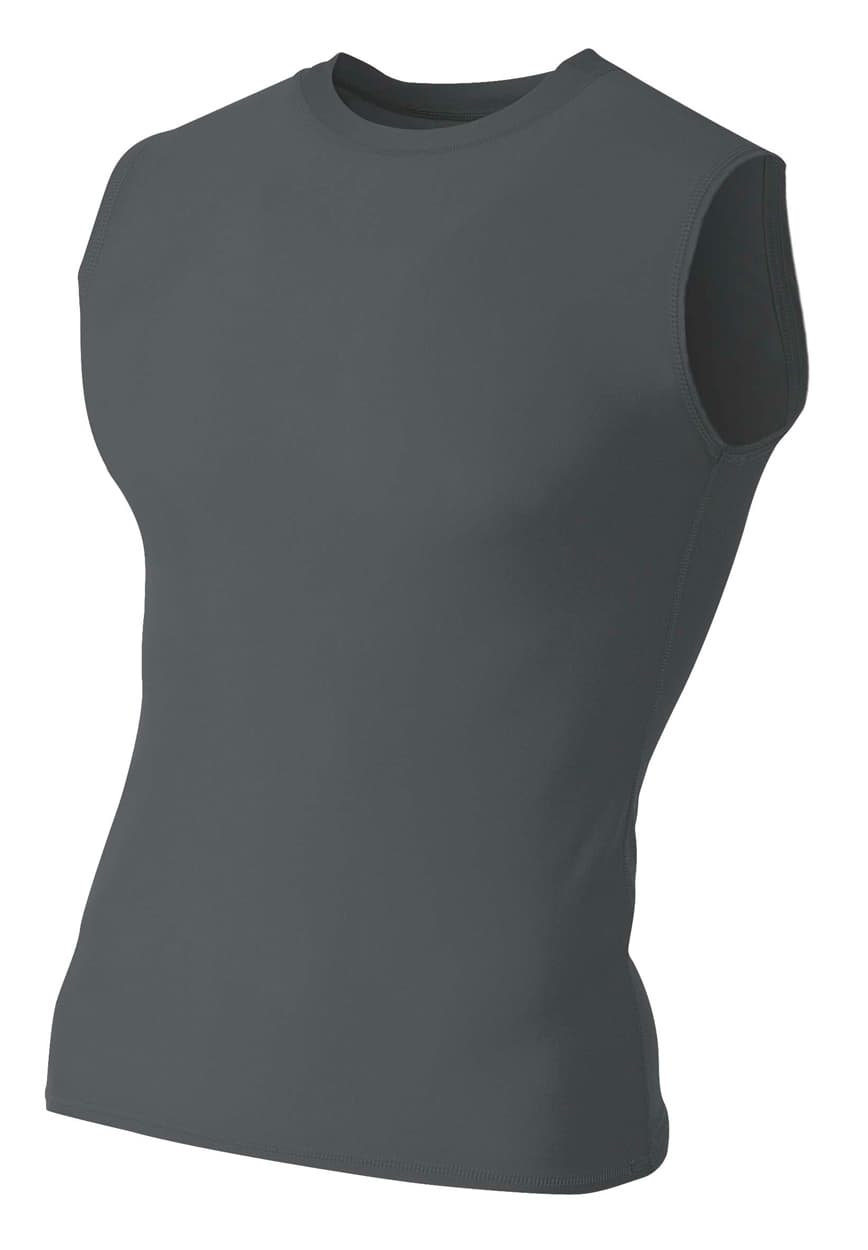 A4 Compression Muscle Tee - GRAPHITE - front