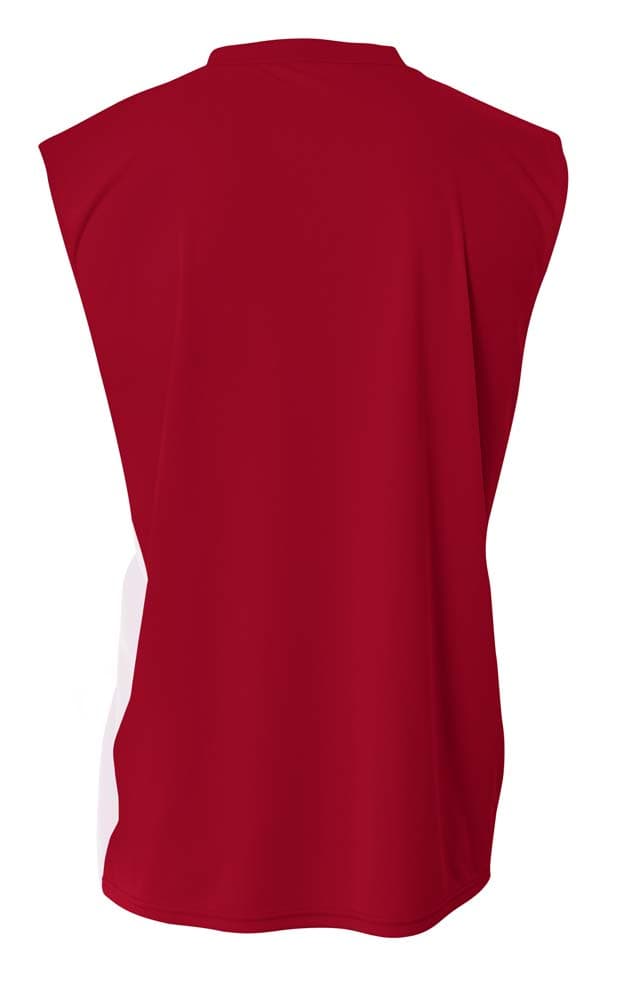 A4 Reversible Moisture Management Muscle - CARDINAL/WHITE - back