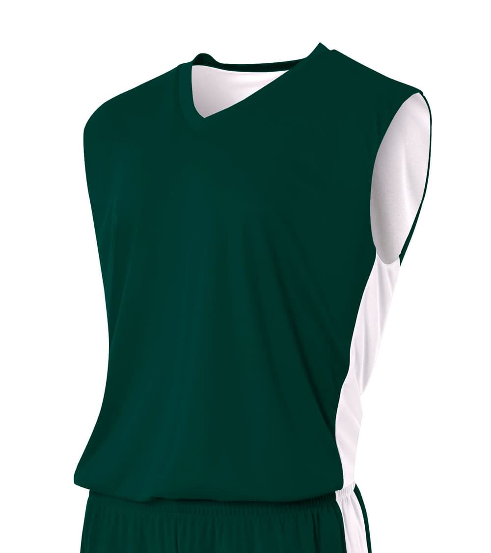 A4 Reversible Moisture Management Muscle - FOREST/WHITE - front