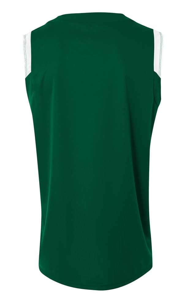 A4 Moisture Management V-Neck Muscle - FOREST/WHITE - back