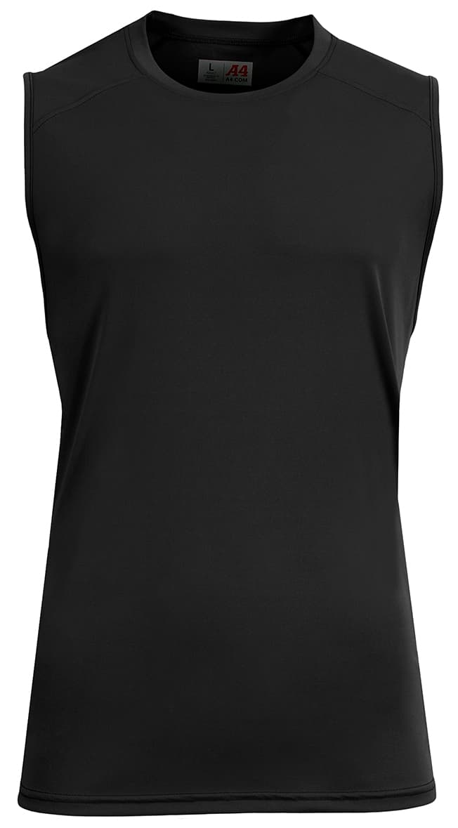 A4 AirFlex Muscle Tee - BLACK - front