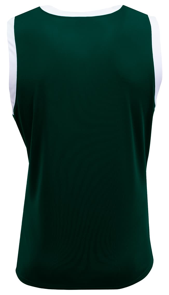 A4 Sprint Single Ply Basketball Jersey - FOREST/WHITE - back