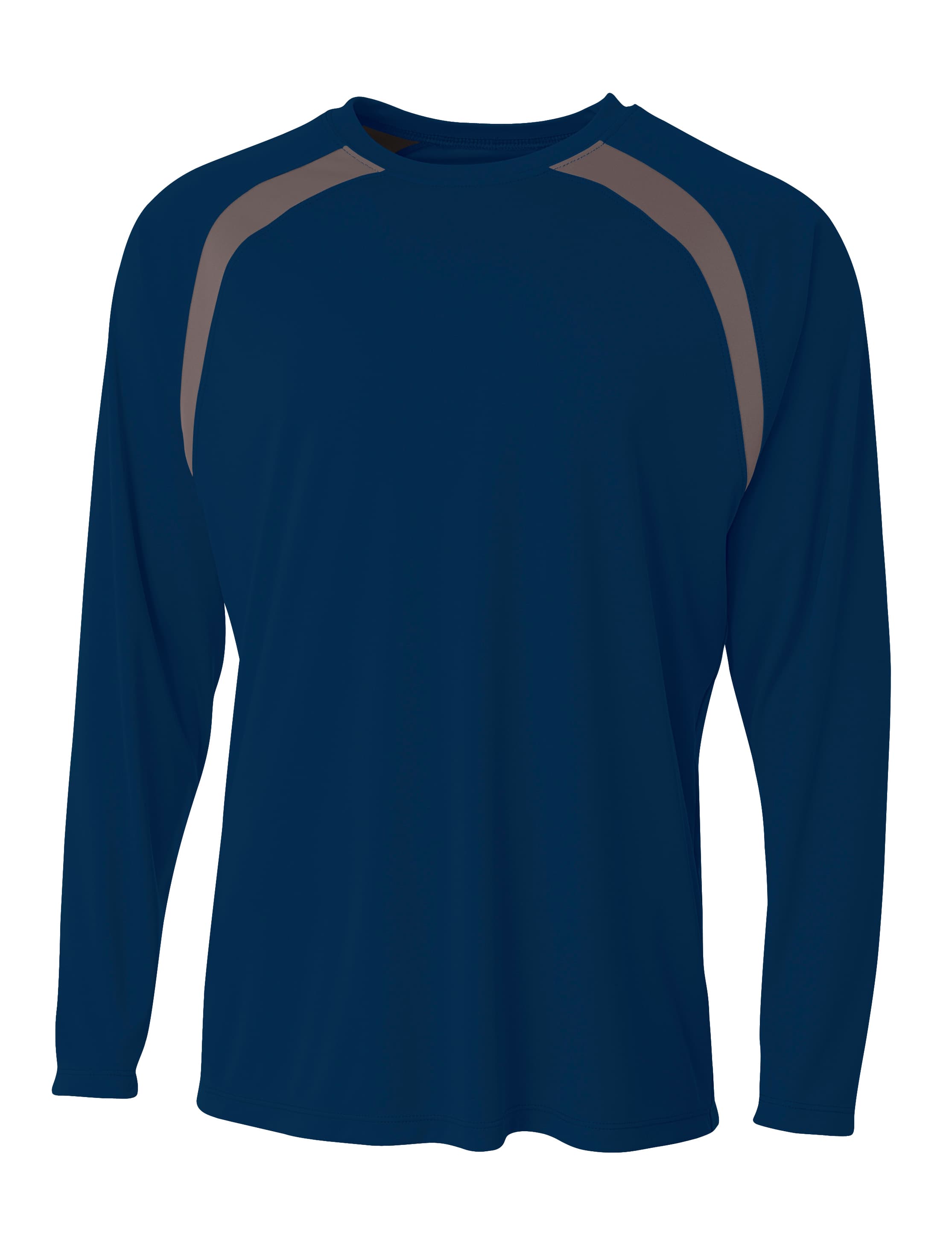 A4 Spartan Long Sleeve Color Block Crew - NAVY/GRAPHITE - front