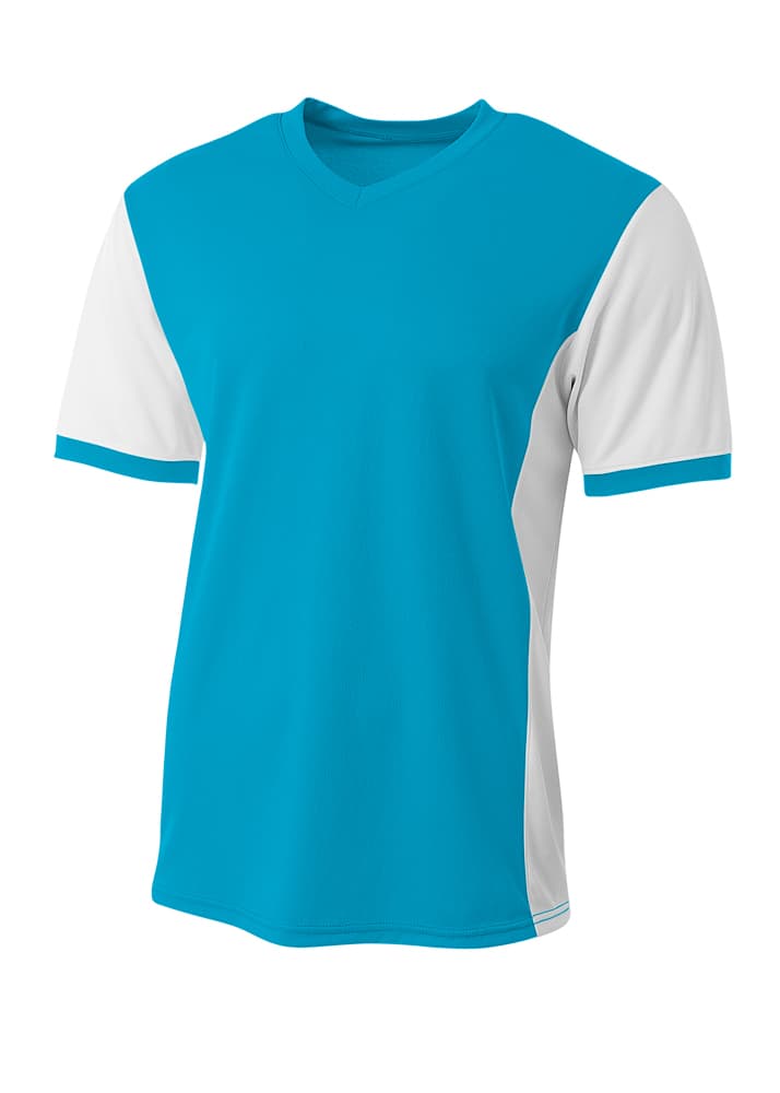 A4 Premier Soccer Jersey - ELECTRIC BLUE WHITE - front