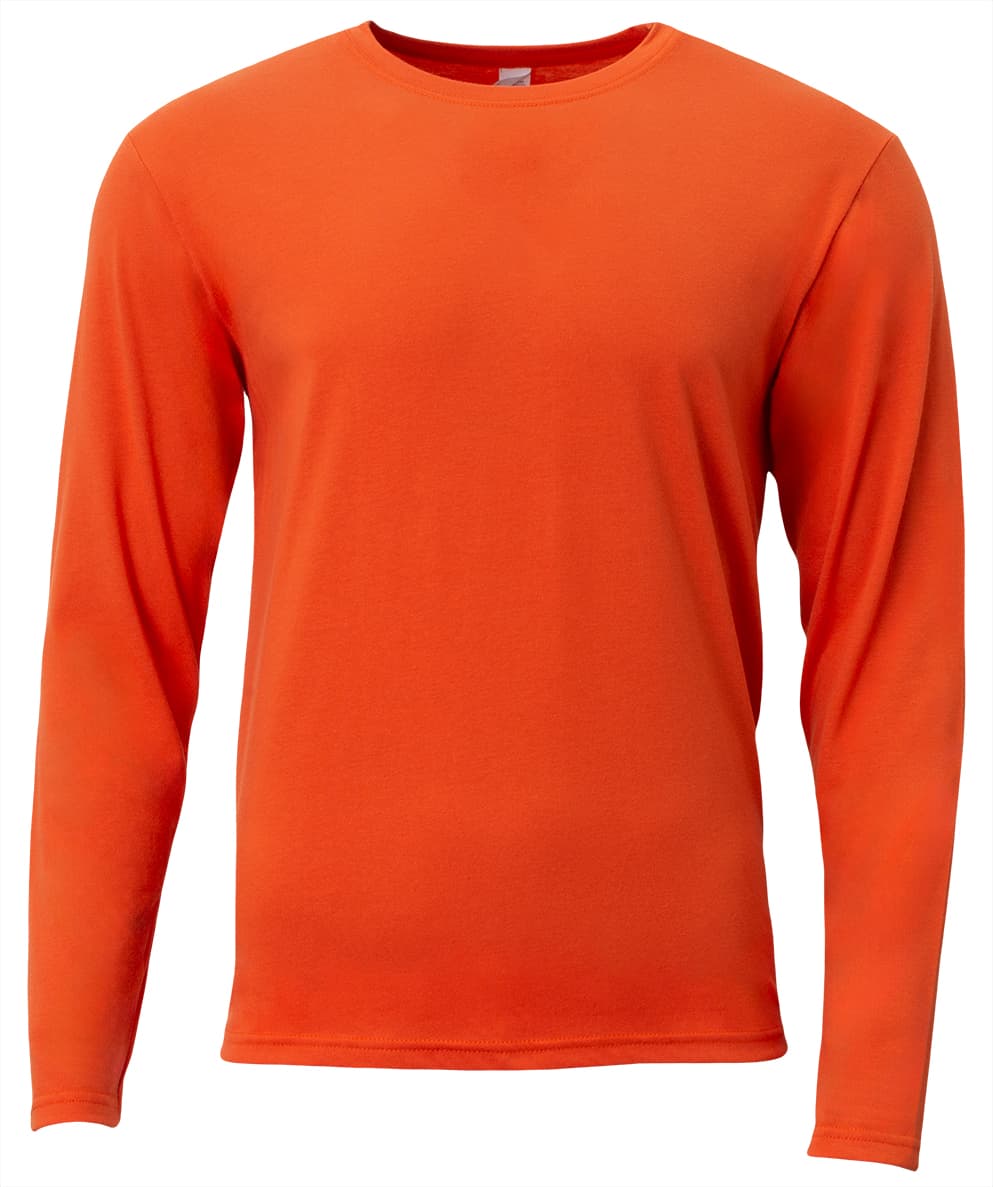 A4 Softek Long Sleeve Tee - ATHLETIC ORANGE - front