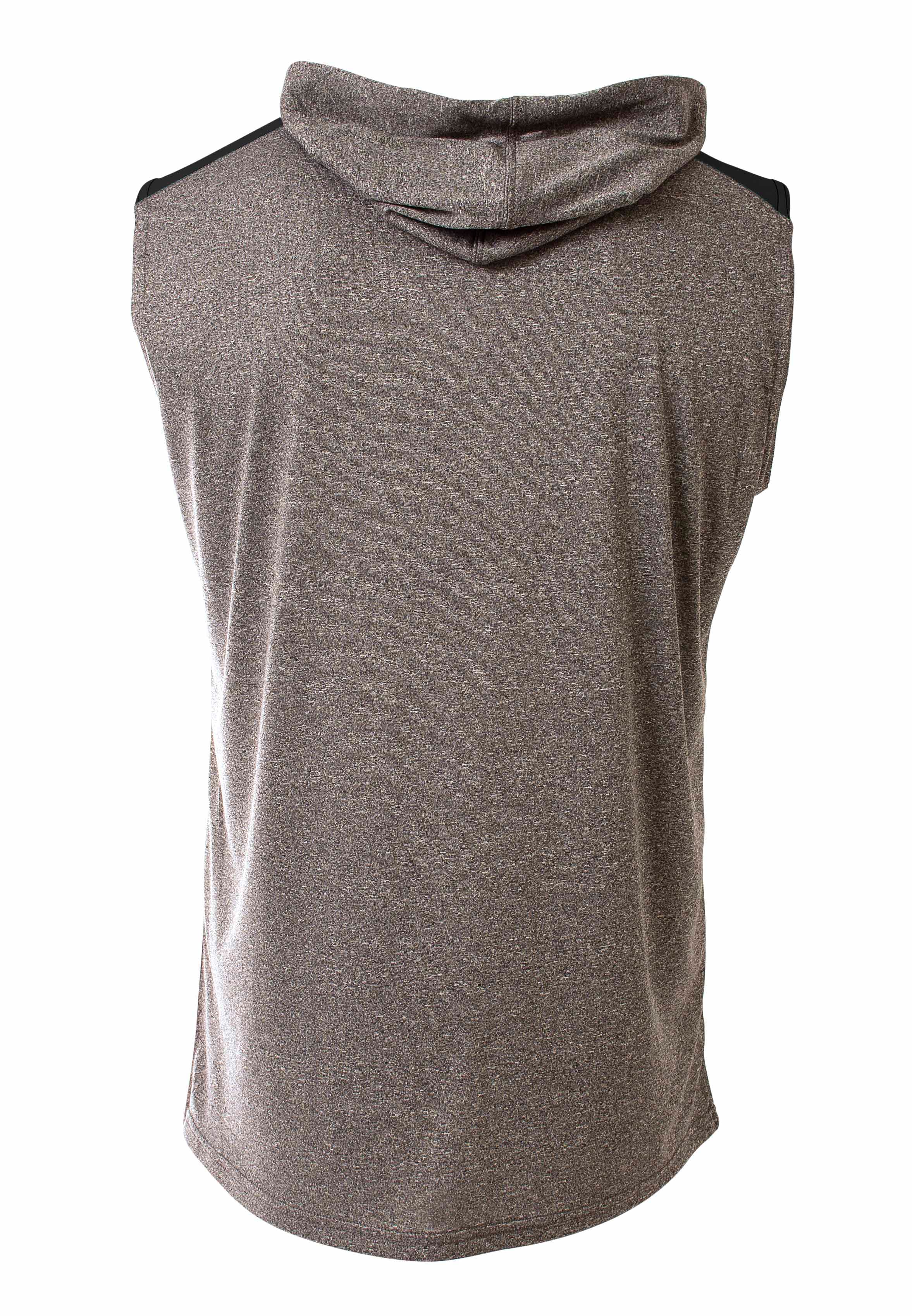A4 Tourney Sleeveless Hooded Tee - HEATHER/BLACK - back