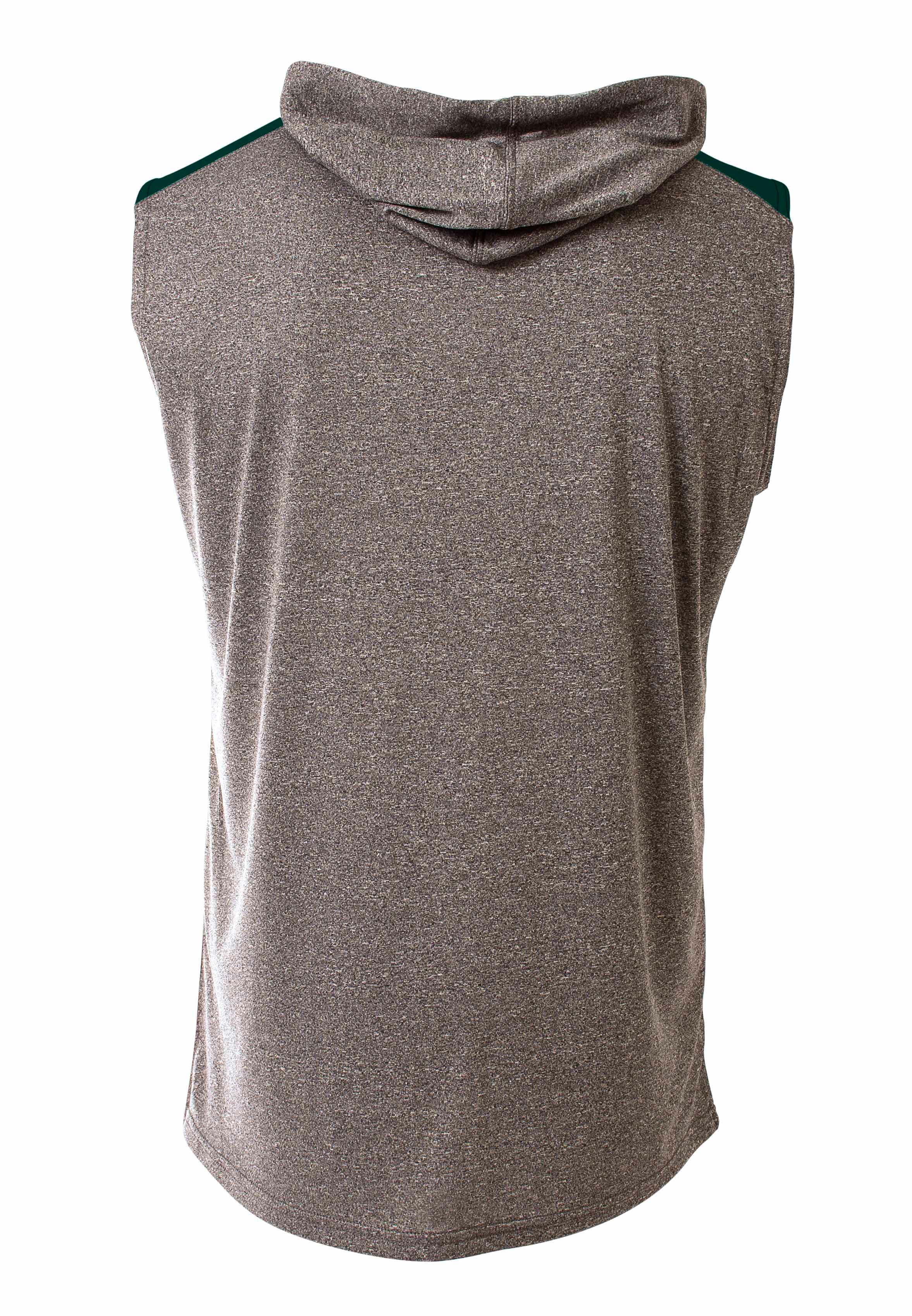 A4 Tourney Sleeveless Hooded Tee - HEATHER/FOREST - back