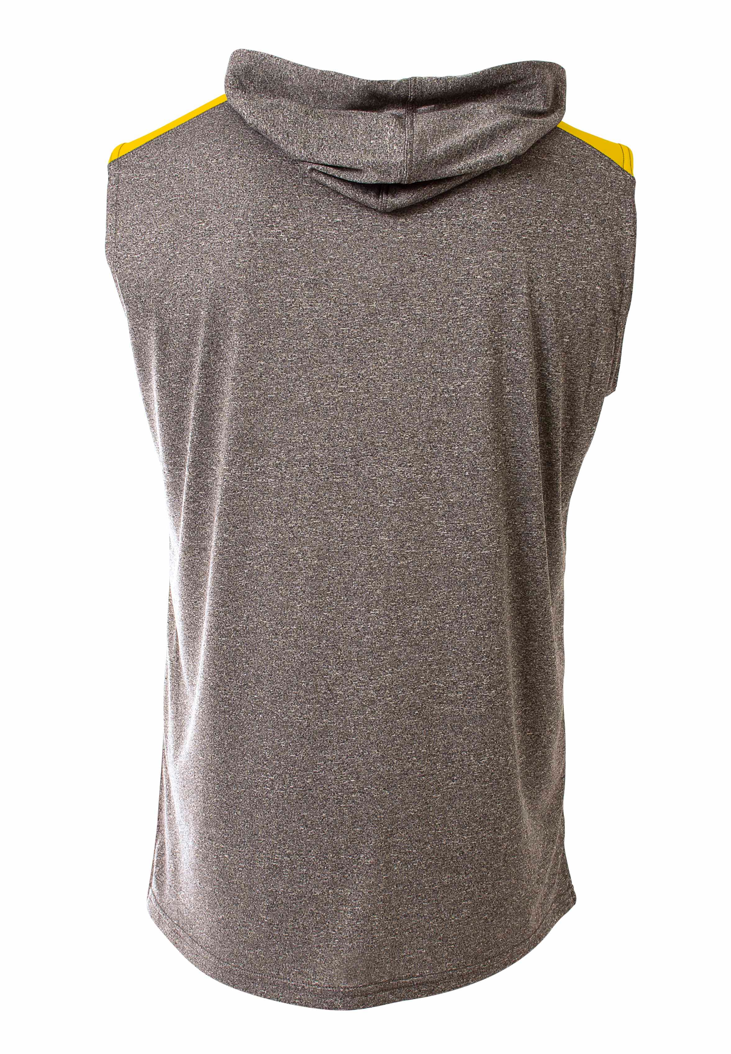 A4 Tourney Sleeveless Hooded Tee - HEATHER/GOLD - back