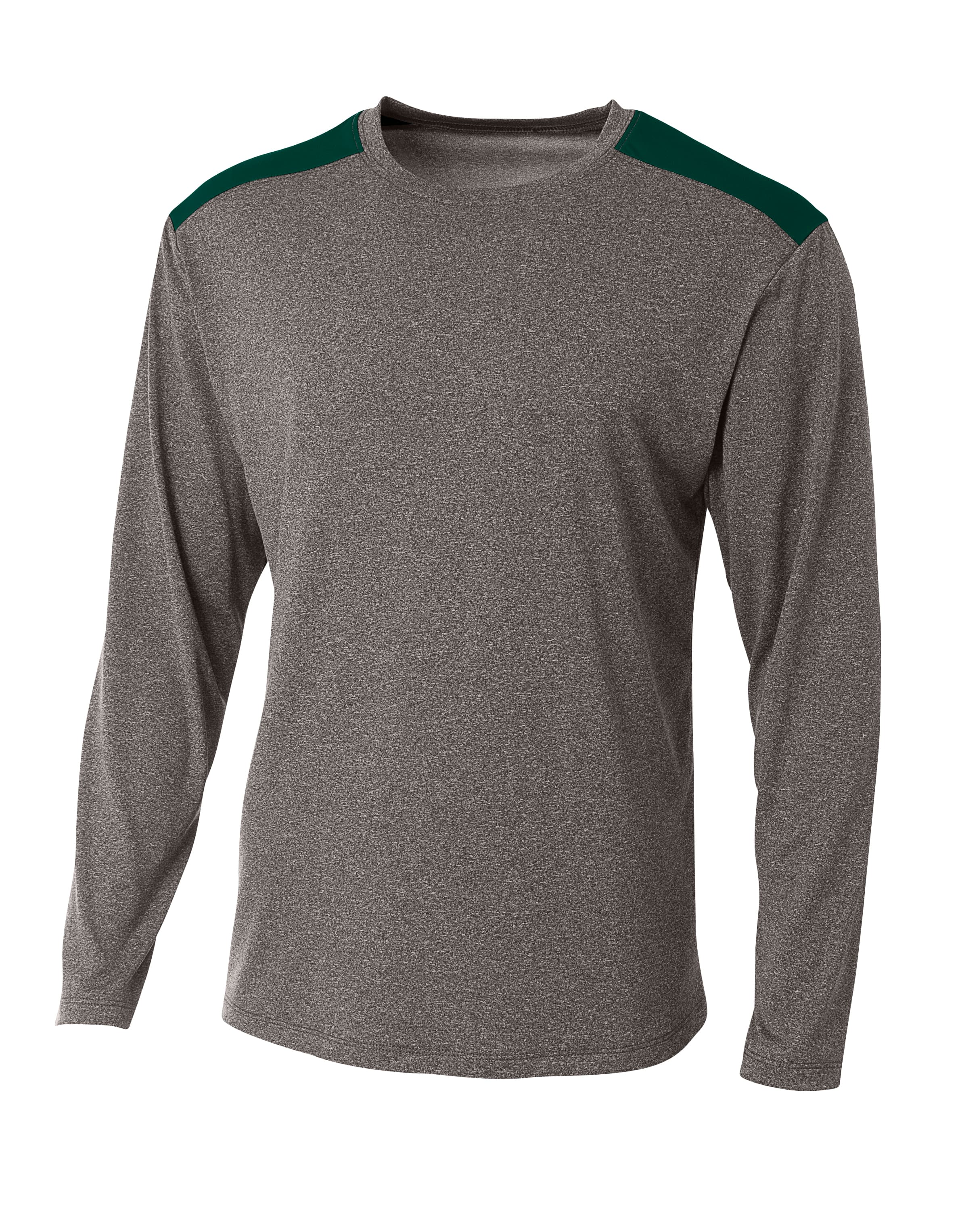 A4 Tourney Heather Long Sleeve Tee - HEATHER/FOREST - front