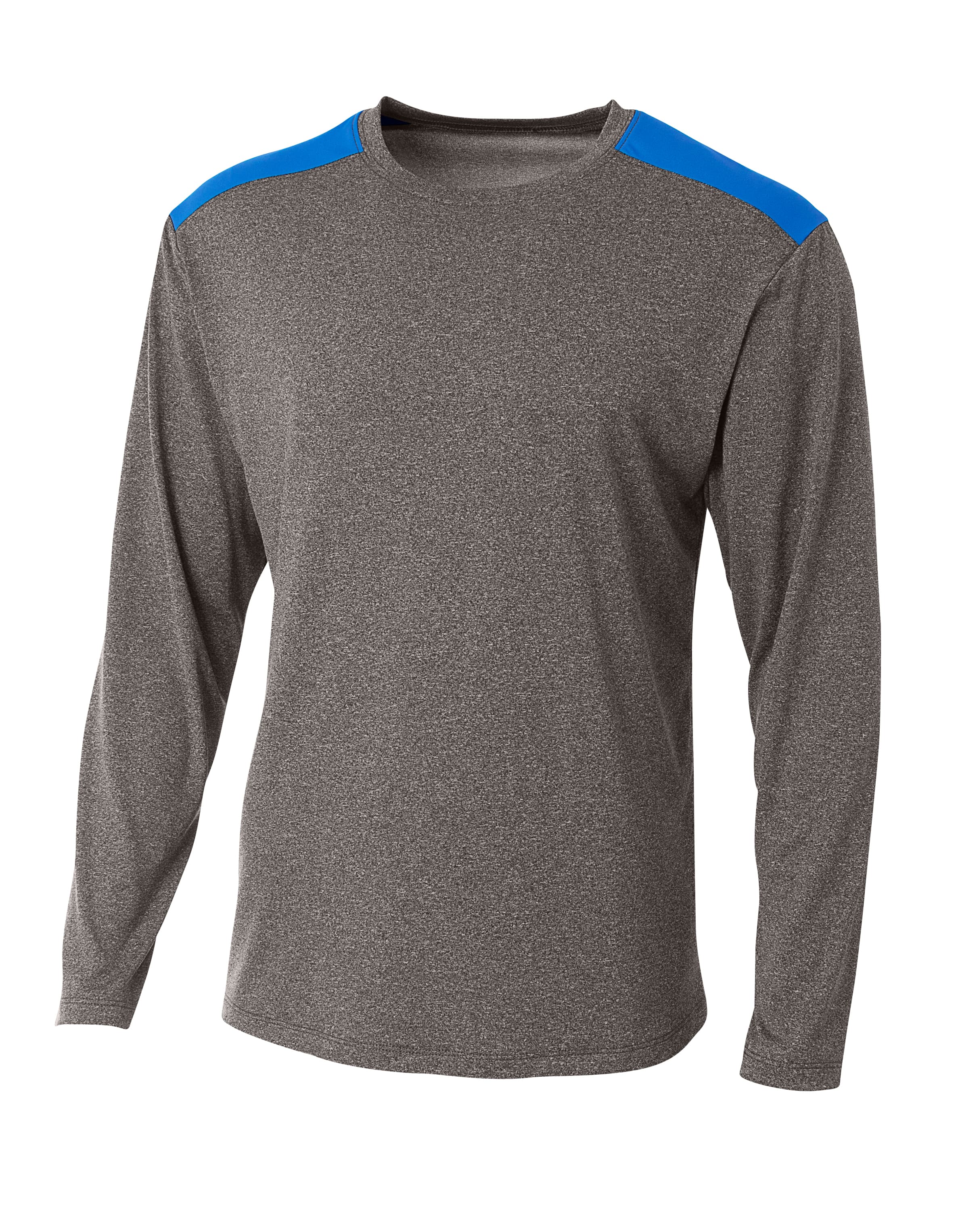 A4 Tourney Heather Long Sleeve Tee - HEATHER/ROYAL - front