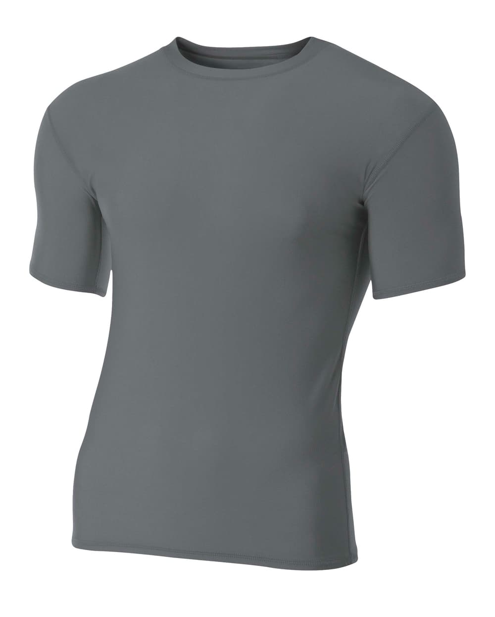 A4 Short Sleeve Compression Crew - GRAPHITE - front