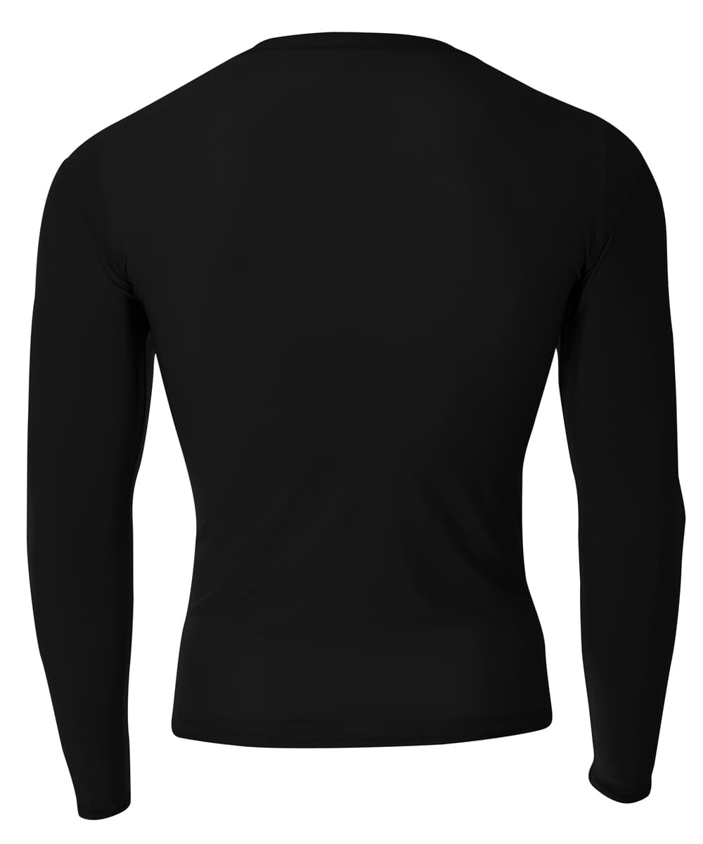 A4 Long Sleeve Compression Crew - BLACK - back