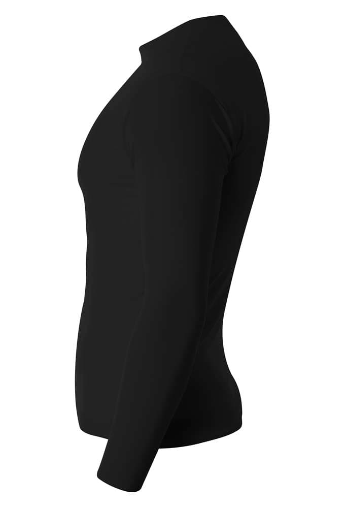 A4 Long Sleeve Compression Crew - BLACK - side