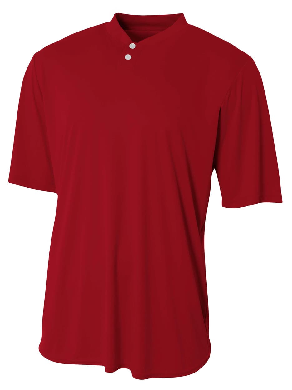 A4 Tek 2-Button Henley - CARDINAL - front