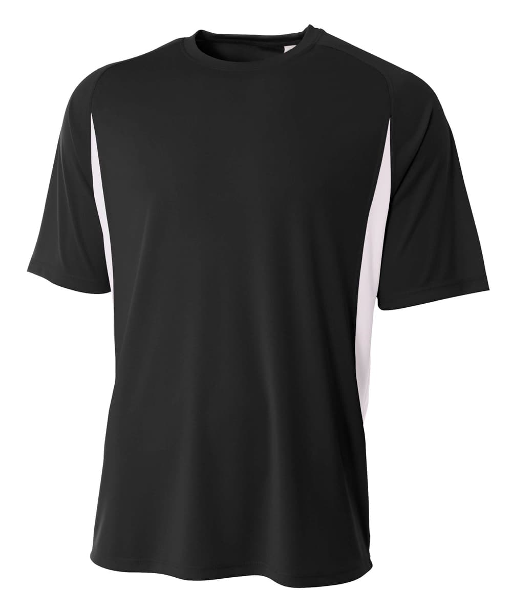 A4 Cooling Performance Color Block Tee - BLACK/WHITE - front