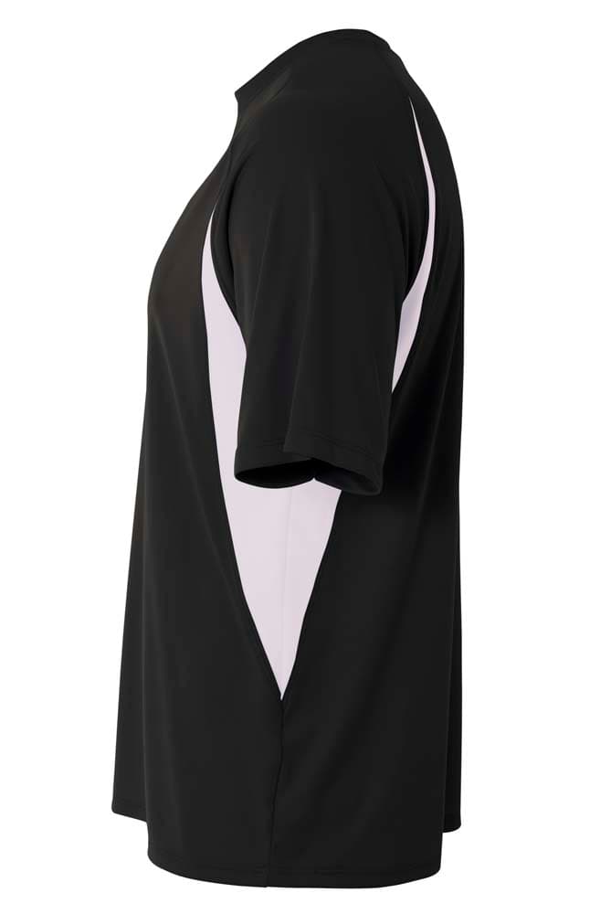 A4 Cooling Performance Color Block Tee - BLACK/WHITE - side