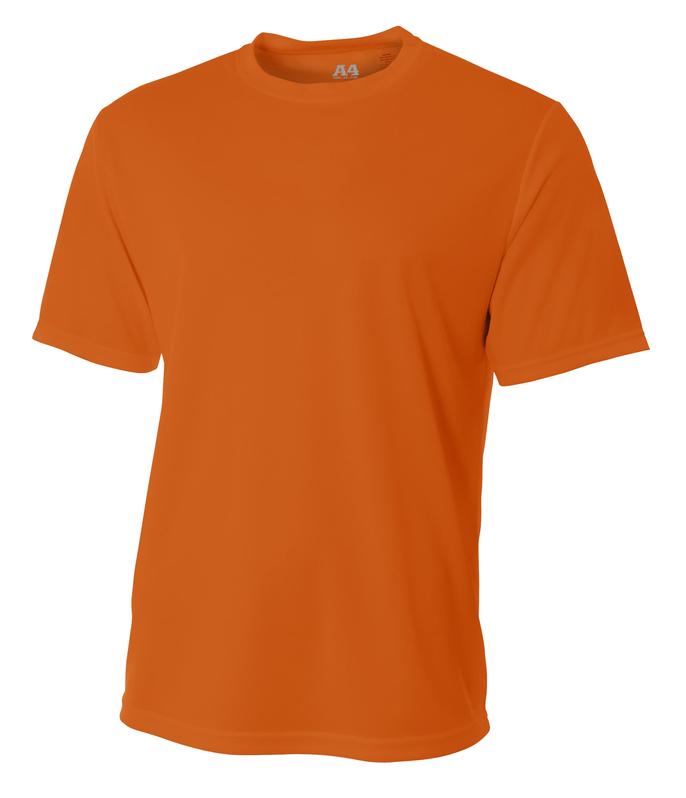 A4 Short Sleeve Birds-Eye Mesh Crew - ATHLETIC ORANGE - front