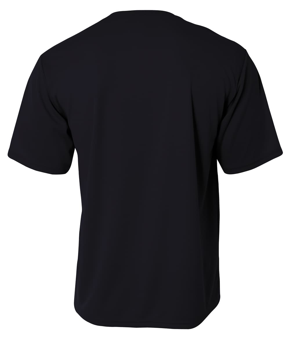 A4 Short Sleeve Birds-Eye Mesh Crew - BLACK - back