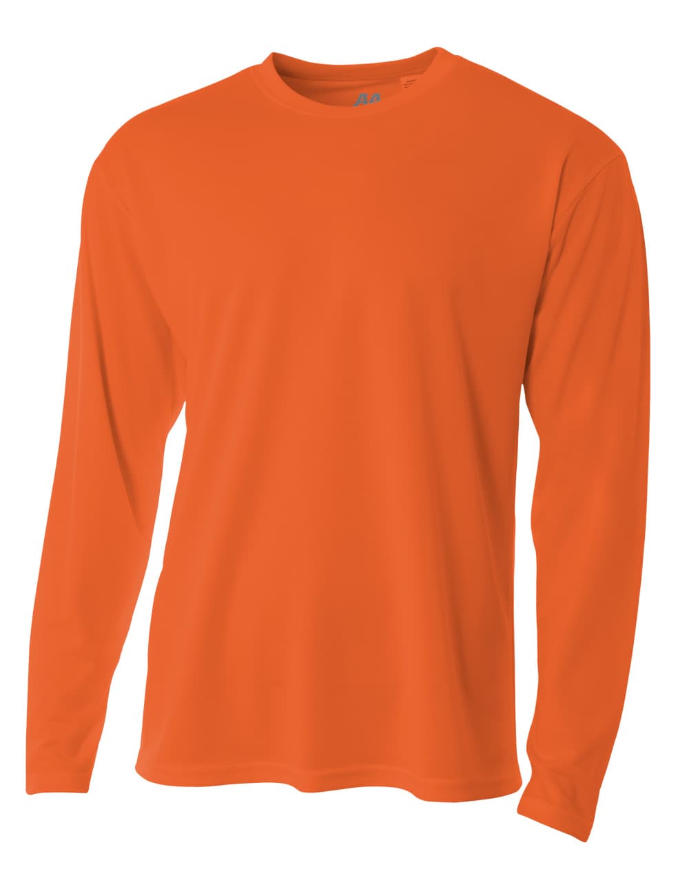 A4 Long Sleeve Birds-Eye Mesh Crew - ATHLETIC ORANGE - front