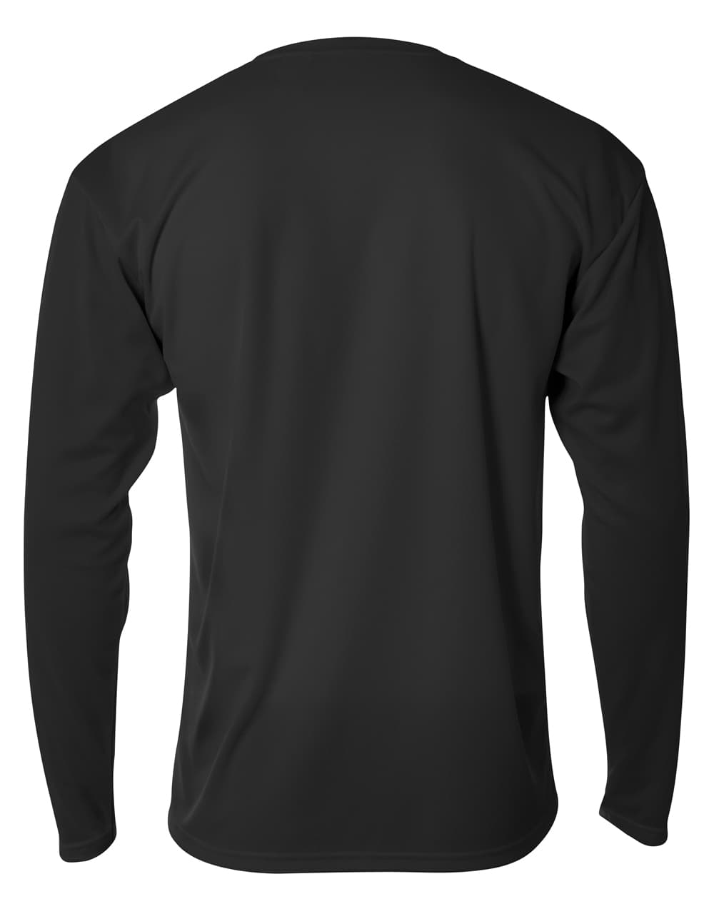 A4 Long Sleeve Birds-Eye Mesh Crew - BLACK - back