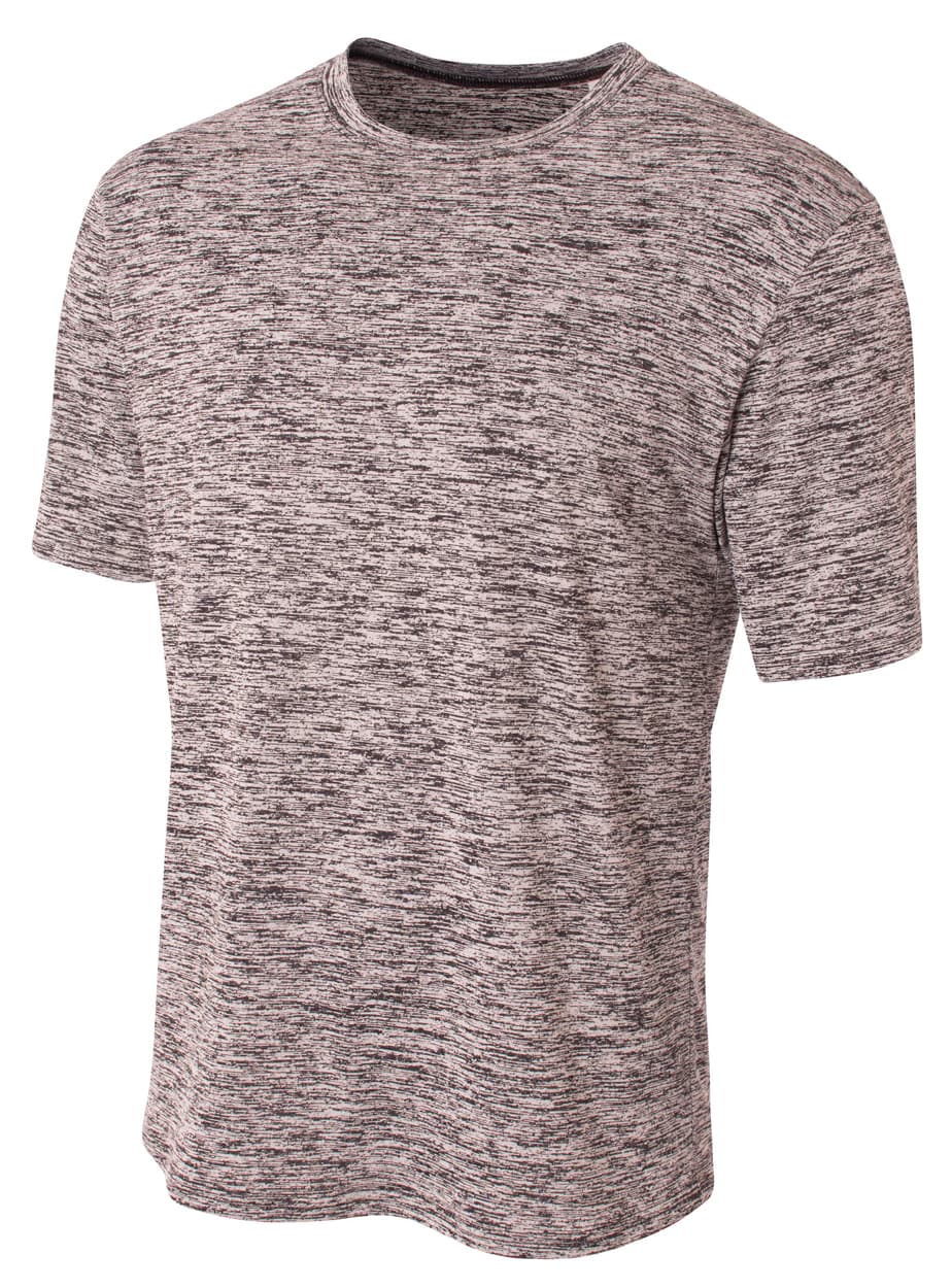 A4 Space Dye Tech Tee - BLACK - front