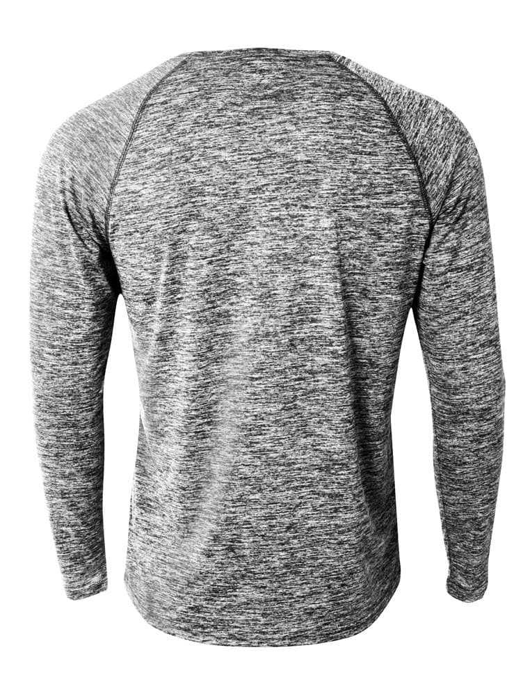 A4 Long Sleeve Raglan Space Dye - BLACK - back