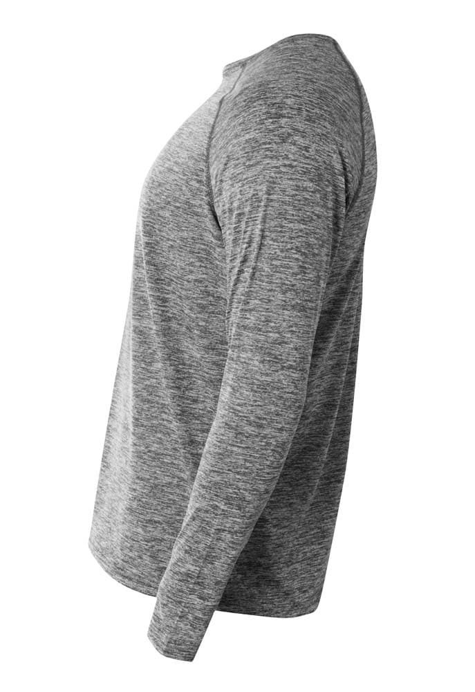 A4 Long Sleeve Raglan Space Dye - BLACK - side