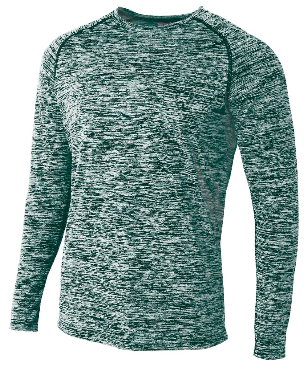 A4 Long Sleeve Raglan Space Dye - FOREST - front